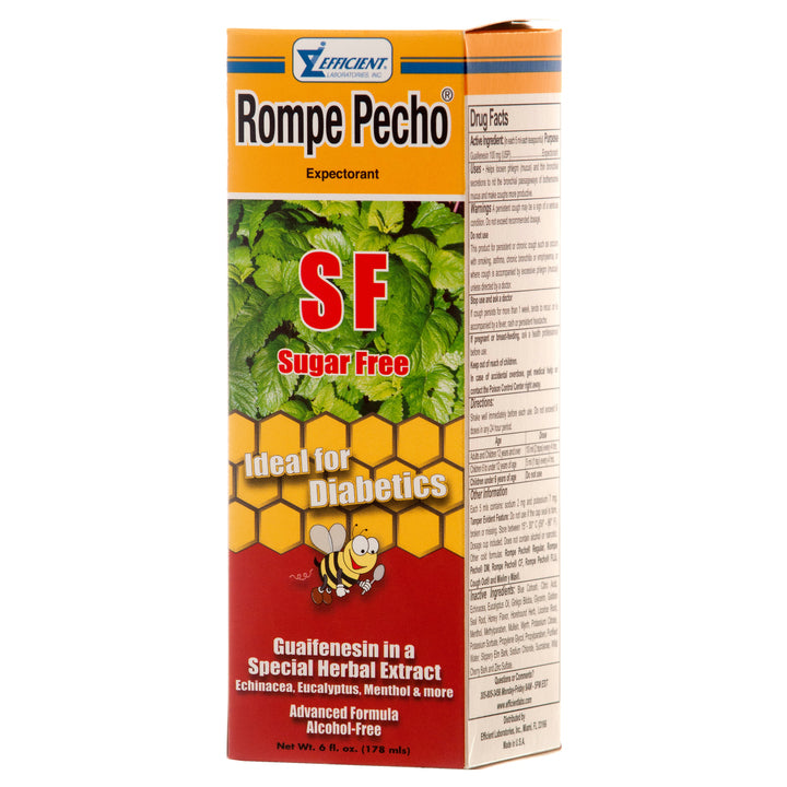Rompe Pecho sugar free cough syrup 6oz herbal expectorant with guaifenesin alcohol free