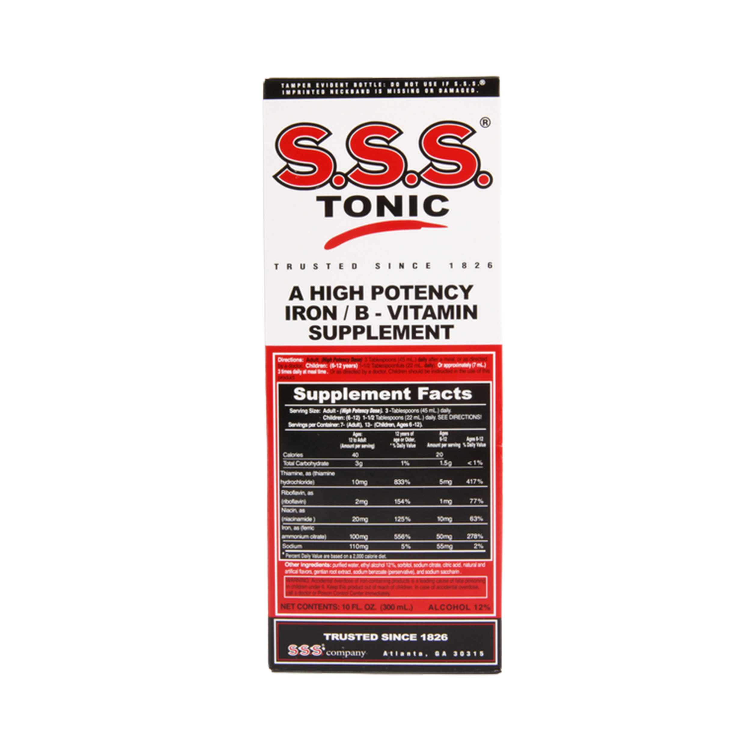S.S.S. Tonic High Potency Iron and B Vitamin Liquid Supplement, 10oz (1 Count)