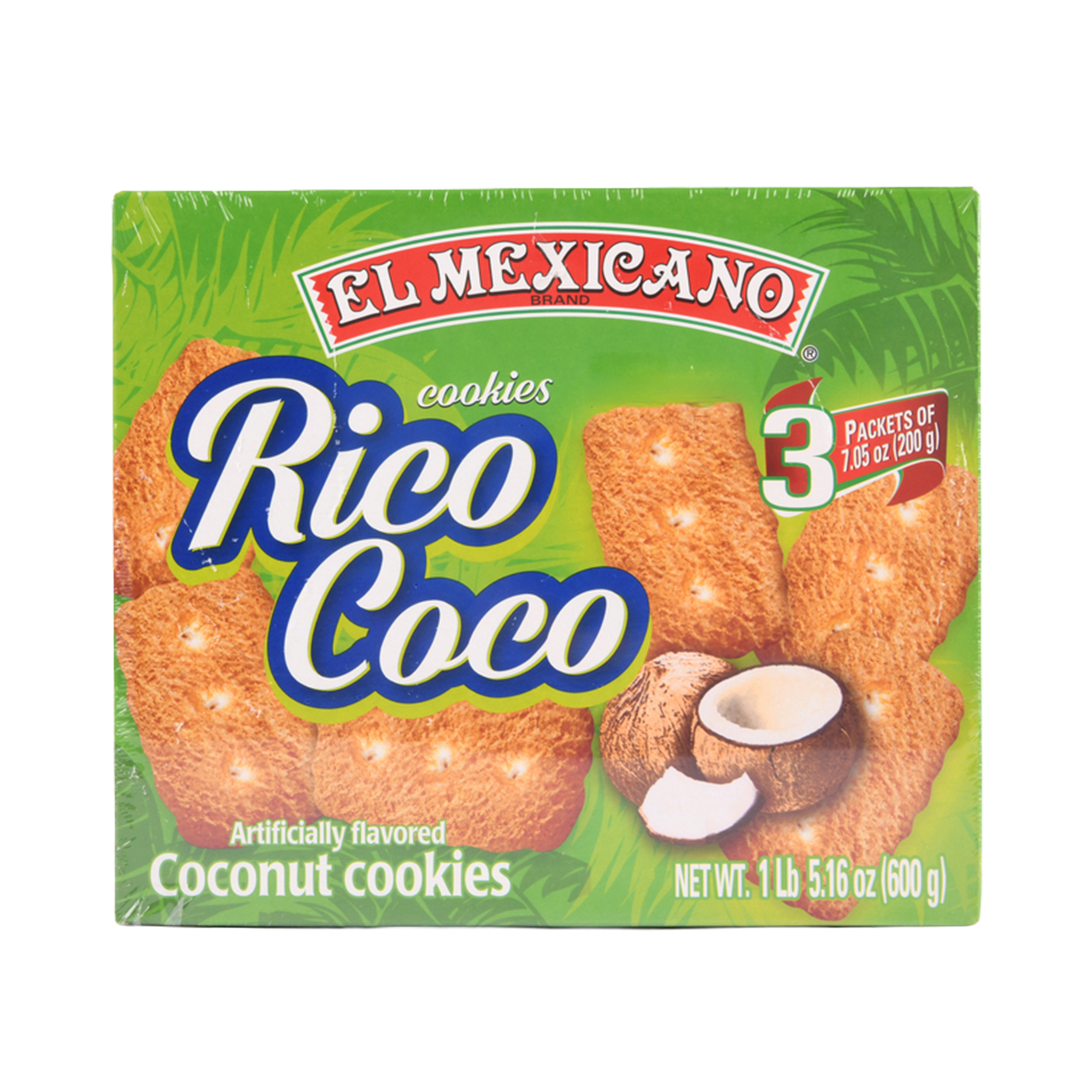 El Mexicano Rico Coco coconut cookies 1 lb 5.16oz box coconut flavored cookies