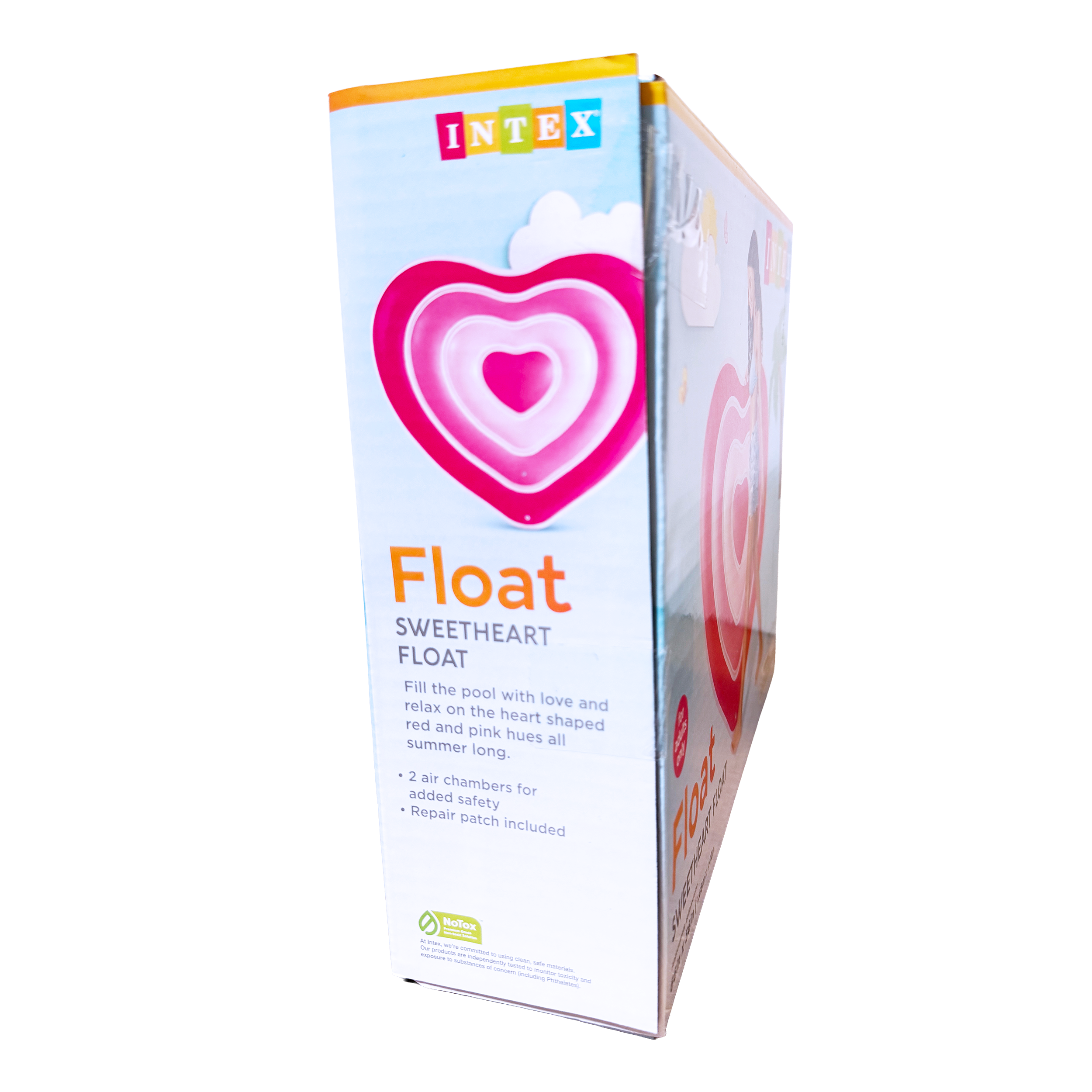 Intex Sweetheart inflatable pool float heart shaped adult pool lounger pink float packaging
