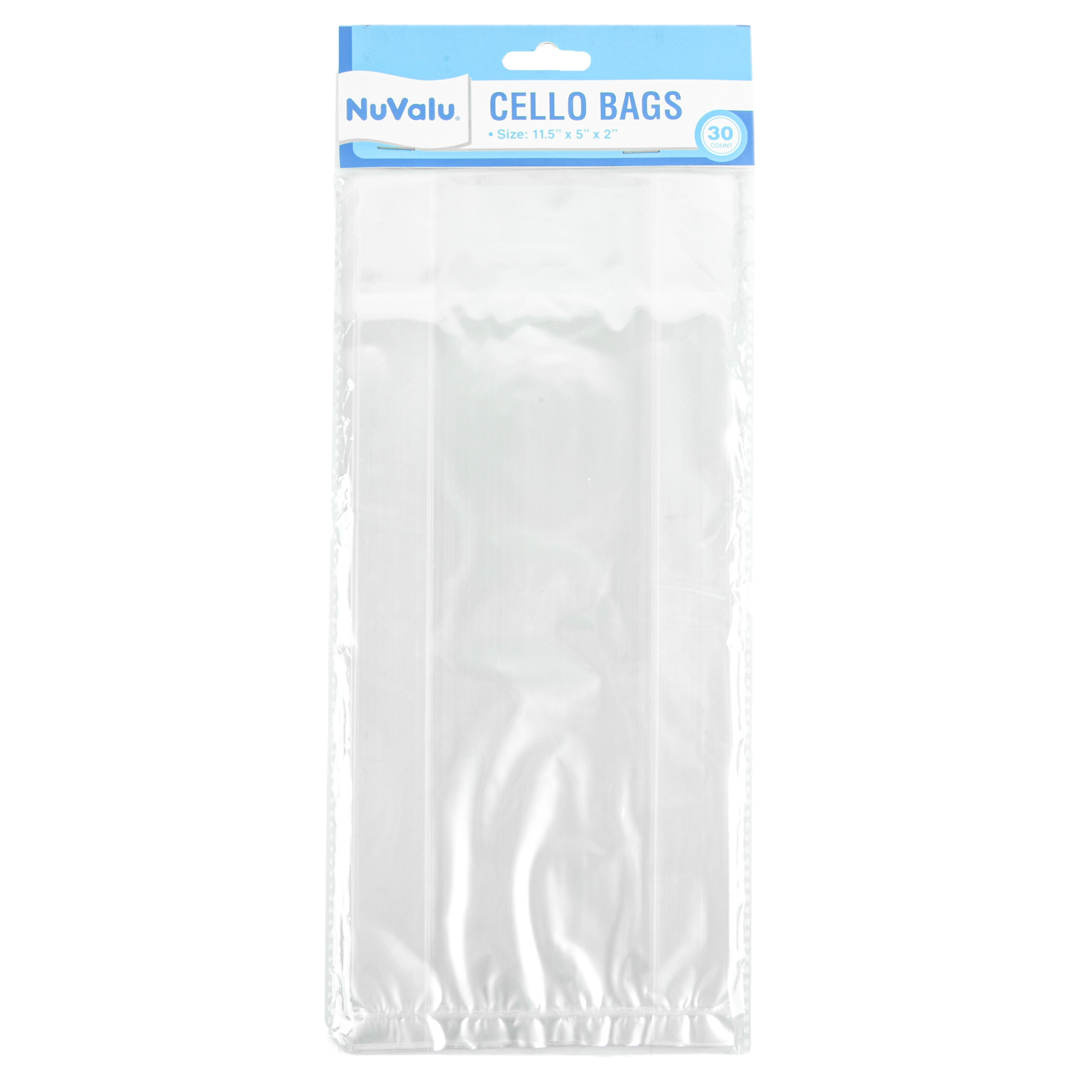Nuvalu Cello Bag 30Ct Clear 11.5" X 5" X 2" (24 Pack)