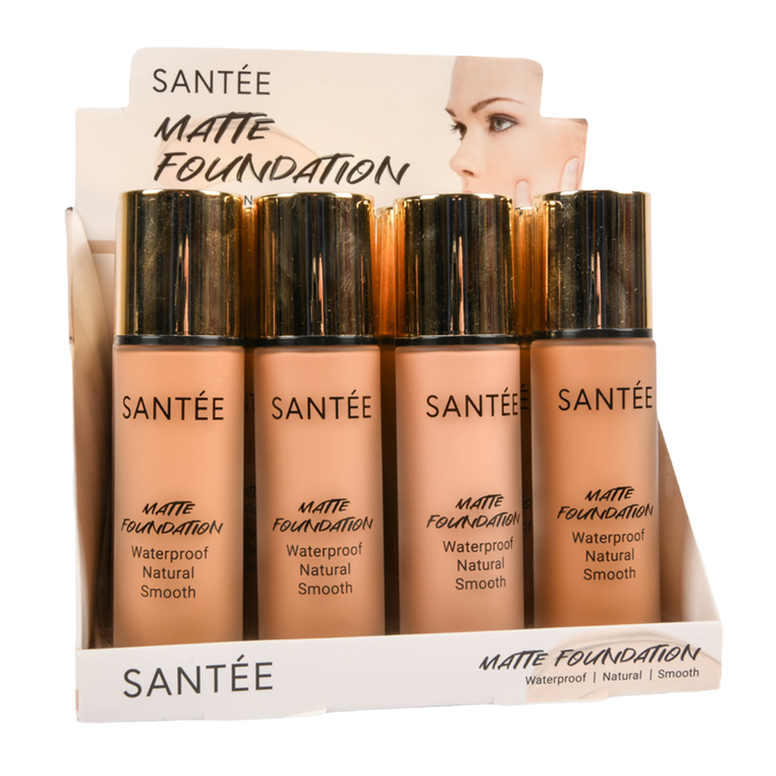 Santée matte foundation liquid makeup bottle – waterproof foundation for natural smooth coverage