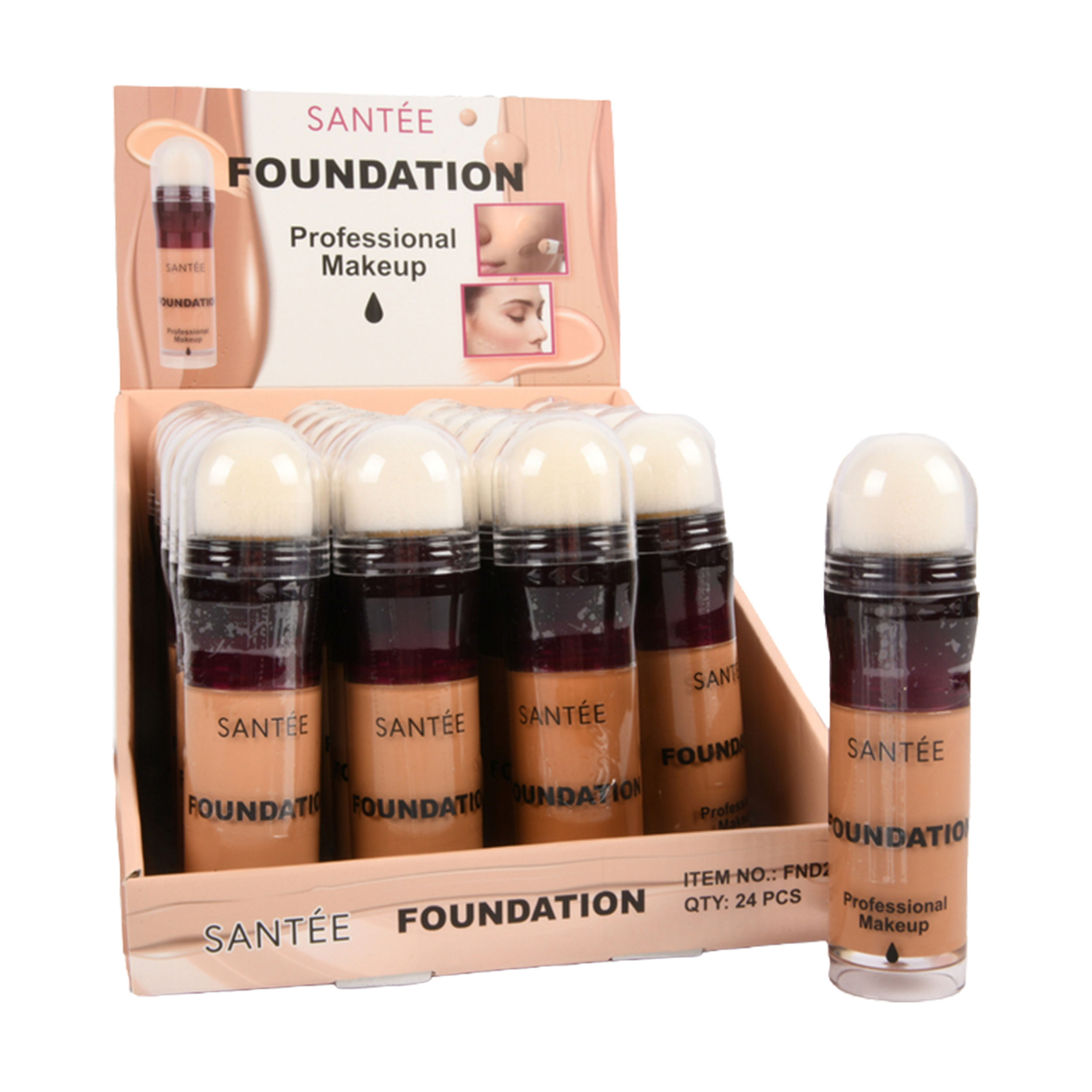 Santée professional liquid foundation display pack – smooth natural coverage makeup foundation