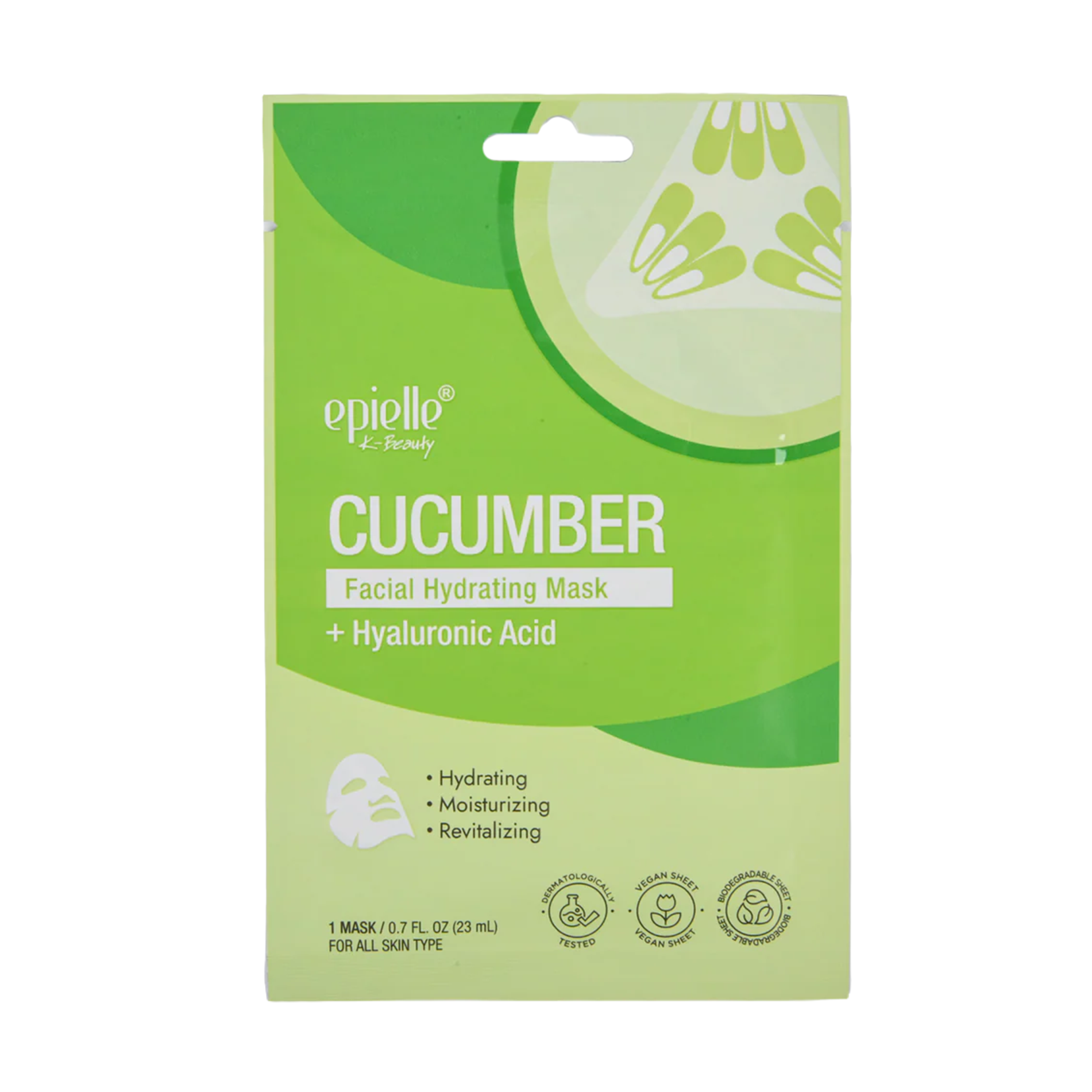 Epielle cucumber facial hydrating mask with hyaluronic acid – sheet mask packet (10 pack)