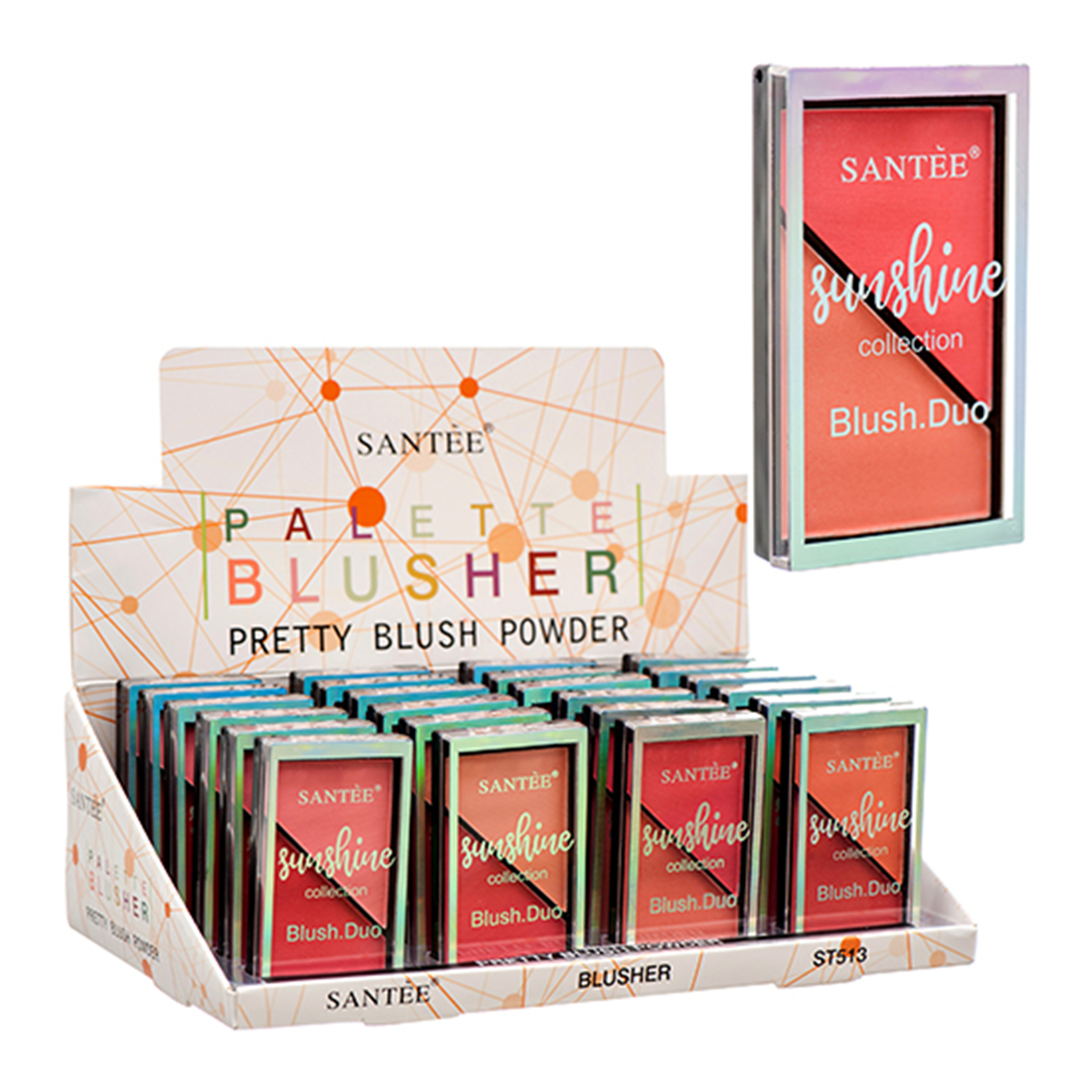 Santée Sunshine Collection blush duo compact – dual shade powder blush display pack