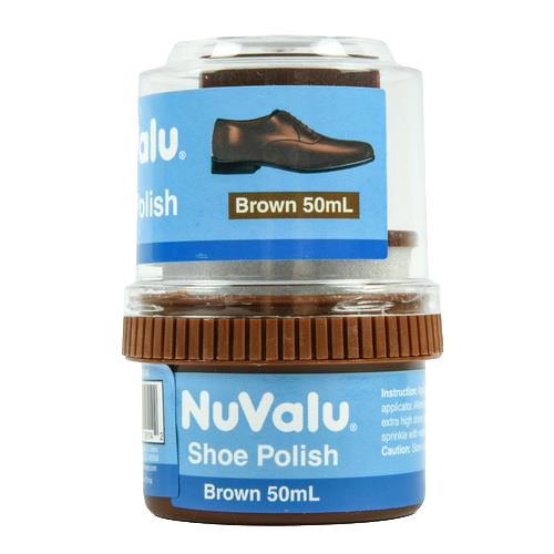 NuValu brown shoe polish 1.6 oz leather shoe care cream 6 pack