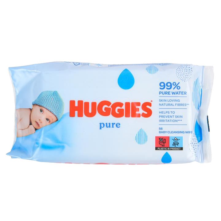Huggies Pure Baby Wipes 56 count pack – 99% water gentle baby cleansing wipes (10 pack)