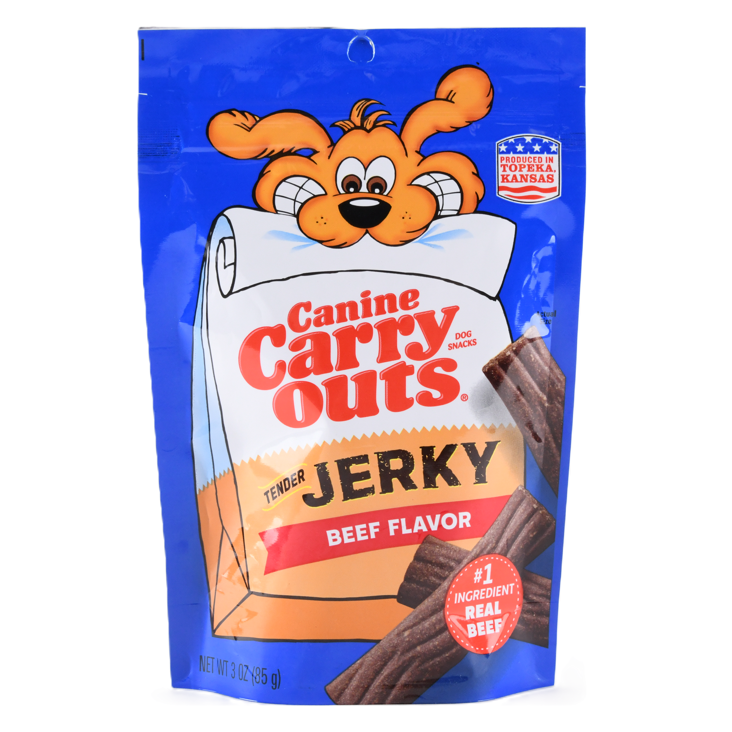 Canine Carry Outs beef flavor jerky dog treats 3oz tender chewy dog snacks 6 pack