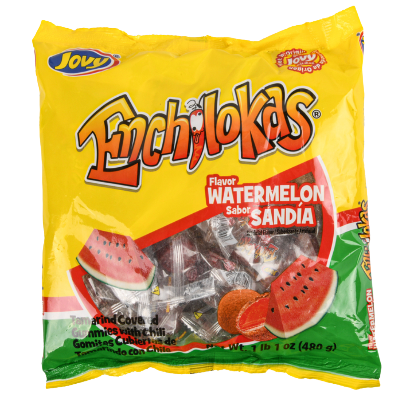 Jovy Watermelon Enchilokas, 1 lb 1oz Per Bag (24 Pack)