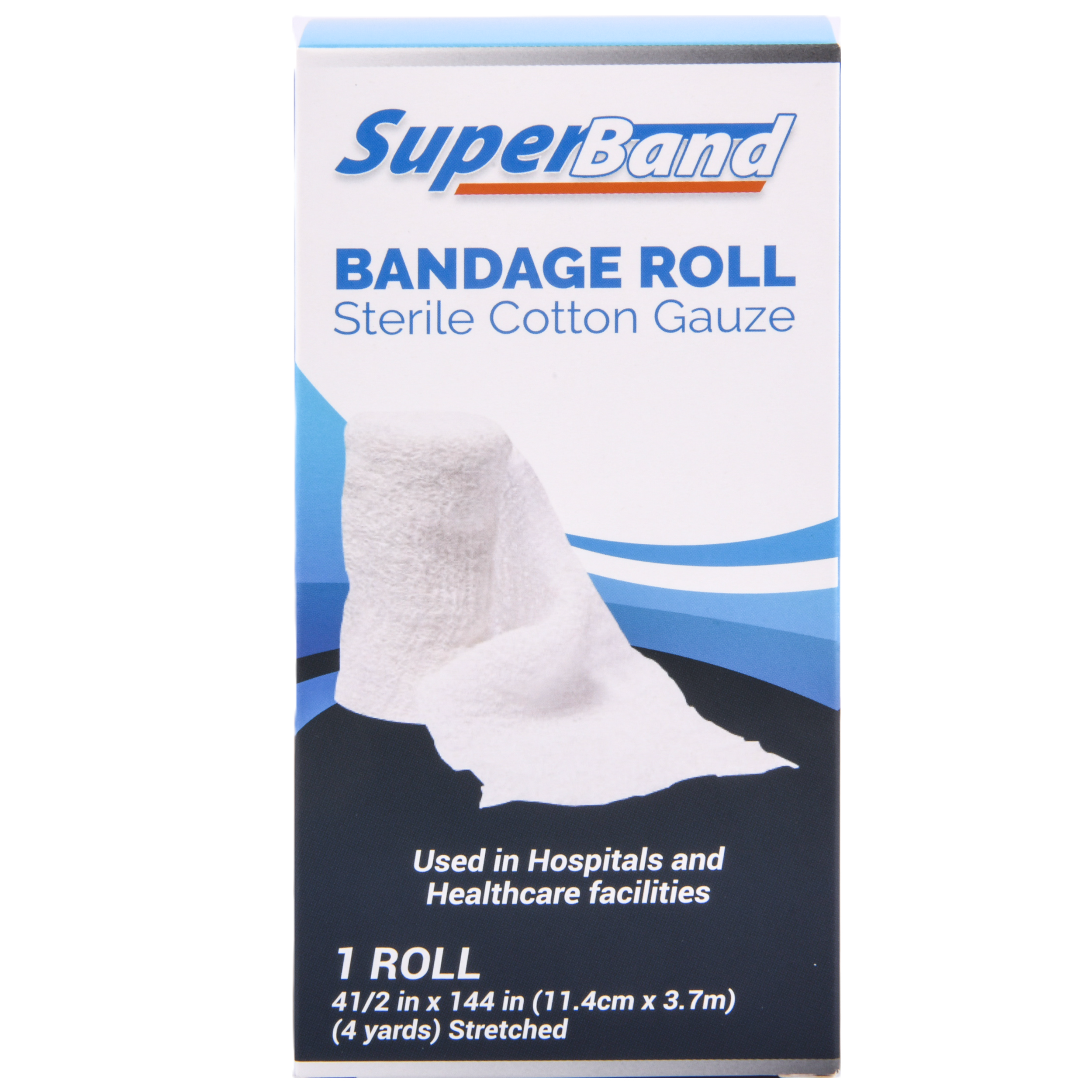 Superband sterile cotton gauze bandage roll for wound care and medical use