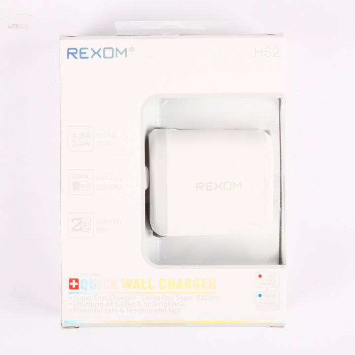 Rexom quick wall charger 24W fast charging dual USB wall adapter