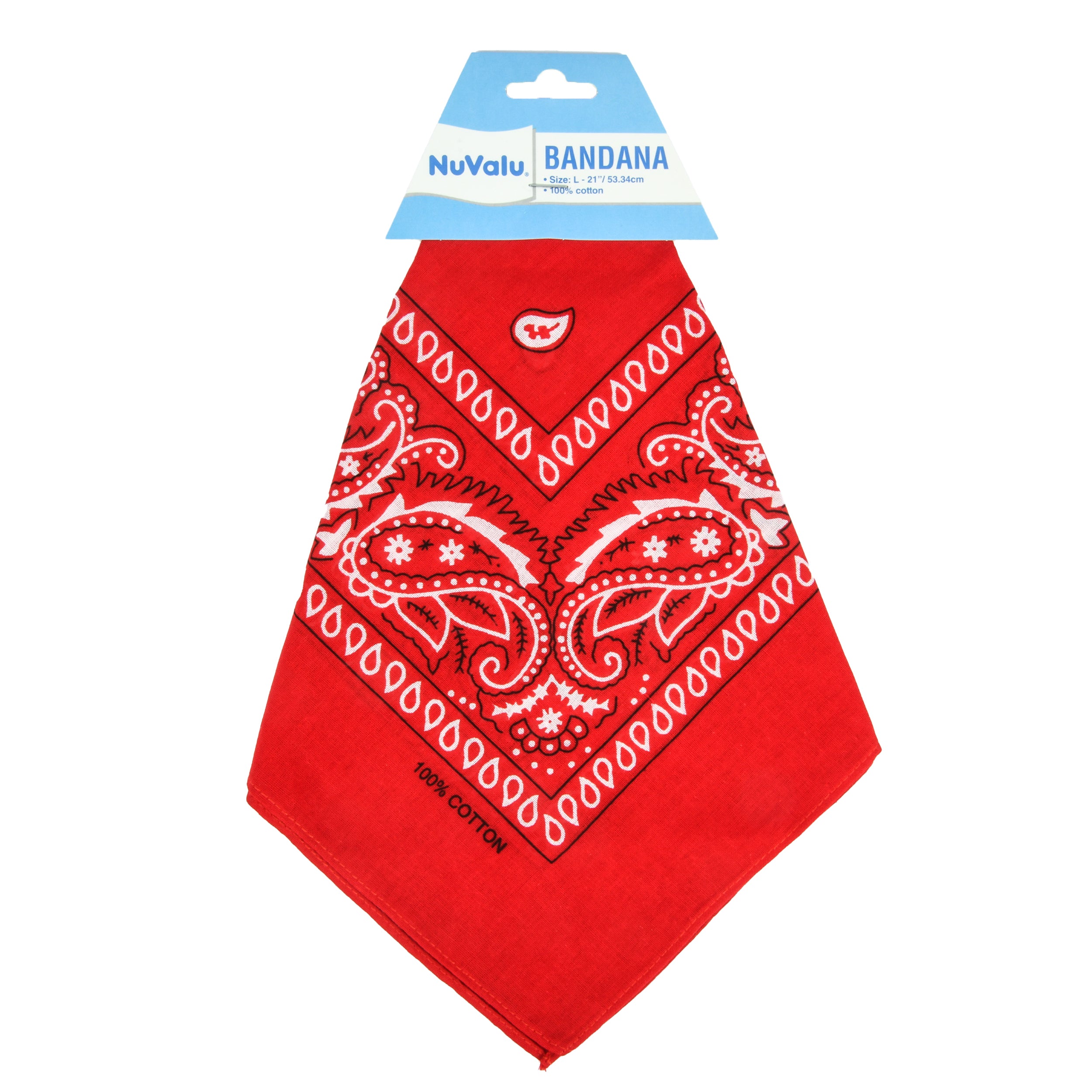 NuValu red cotton bandana paisley print 12 pack versatile bandanas for fashion crafts outdoor use and pets
