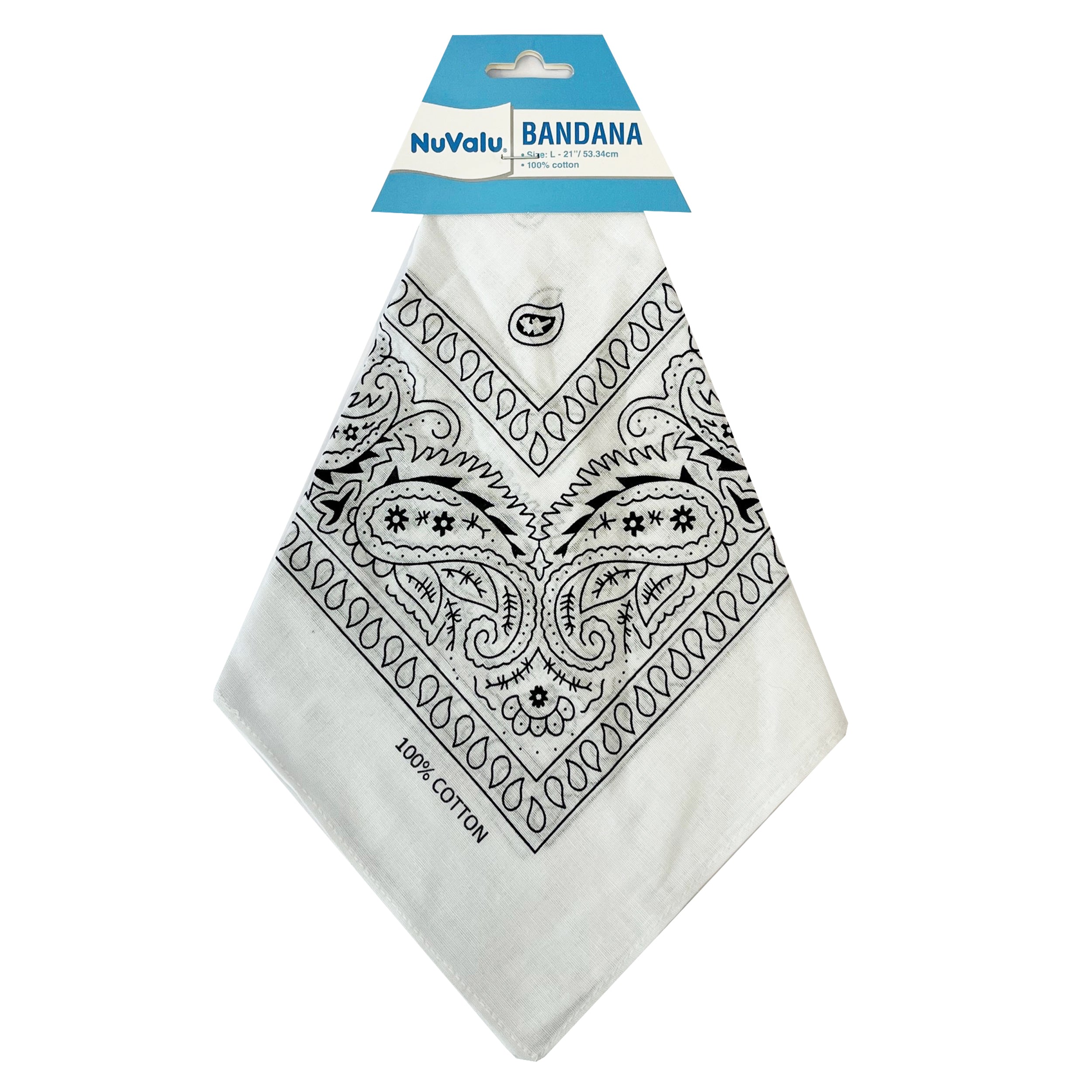 NuValu white cotton bandana paisley print 12 pack versatile bandanas for crafts fashion and pets
