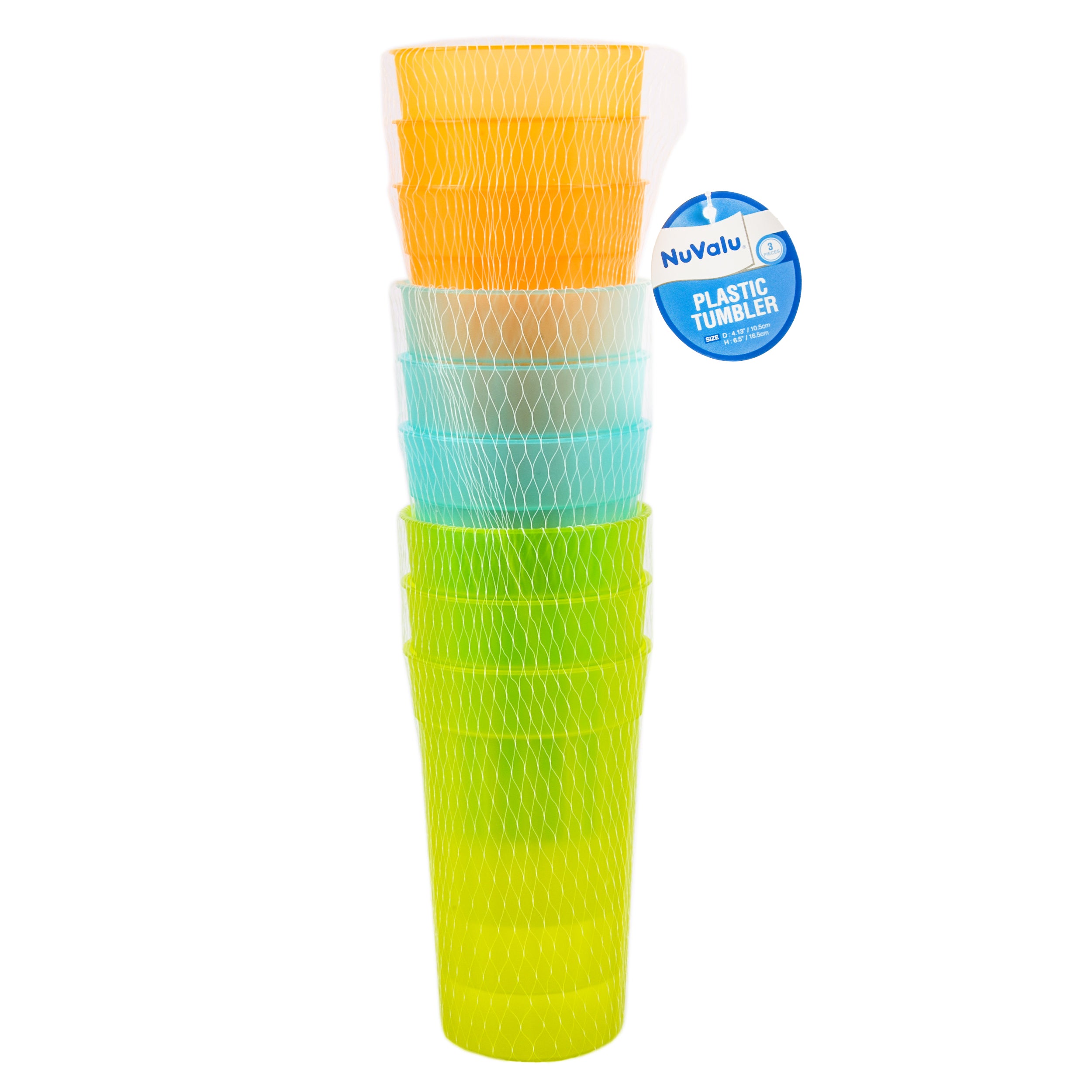 NuValu Plastic Tumbler, 3 Count (24 Pack)