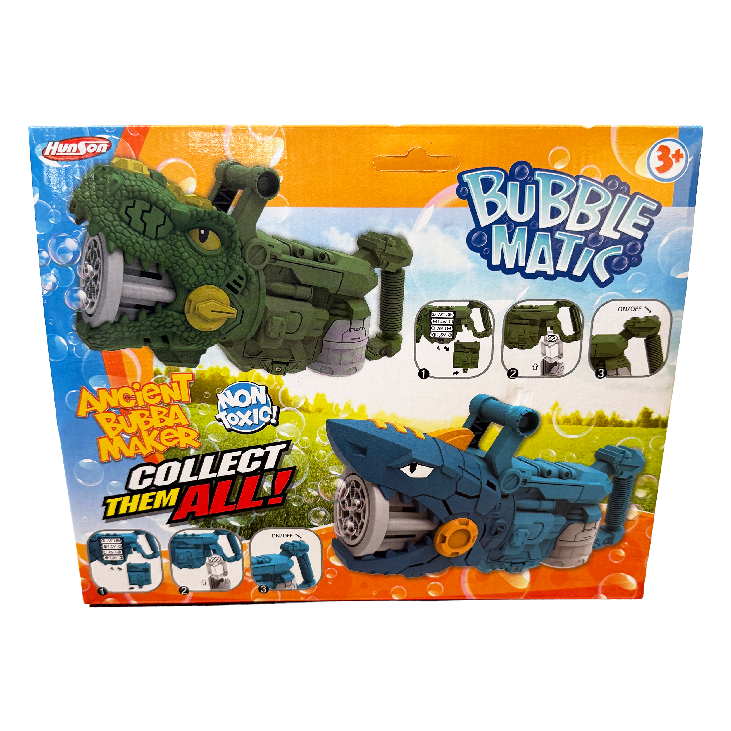 Ancient Bubba Maker bubble gun automatic bubble blower toy with light feature and dinosaur design 120 ml solution
