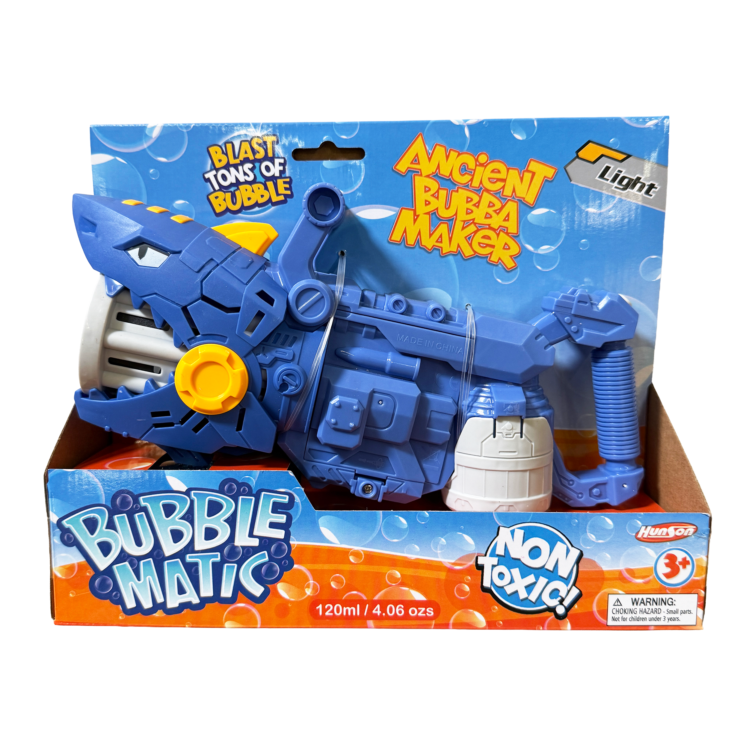 Ancient Bubba Maker bubble gun automatic bubble blower toy with light feature and dinosaur design 120 ml solution