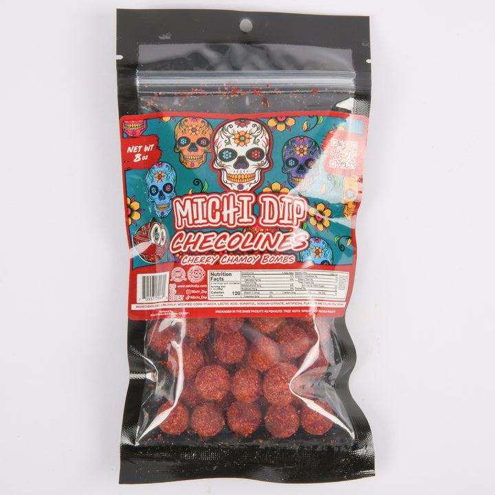 Michi Dip Checolines Cherry Chamoy Bombs 8oz spicy sweet Mexican candy bag