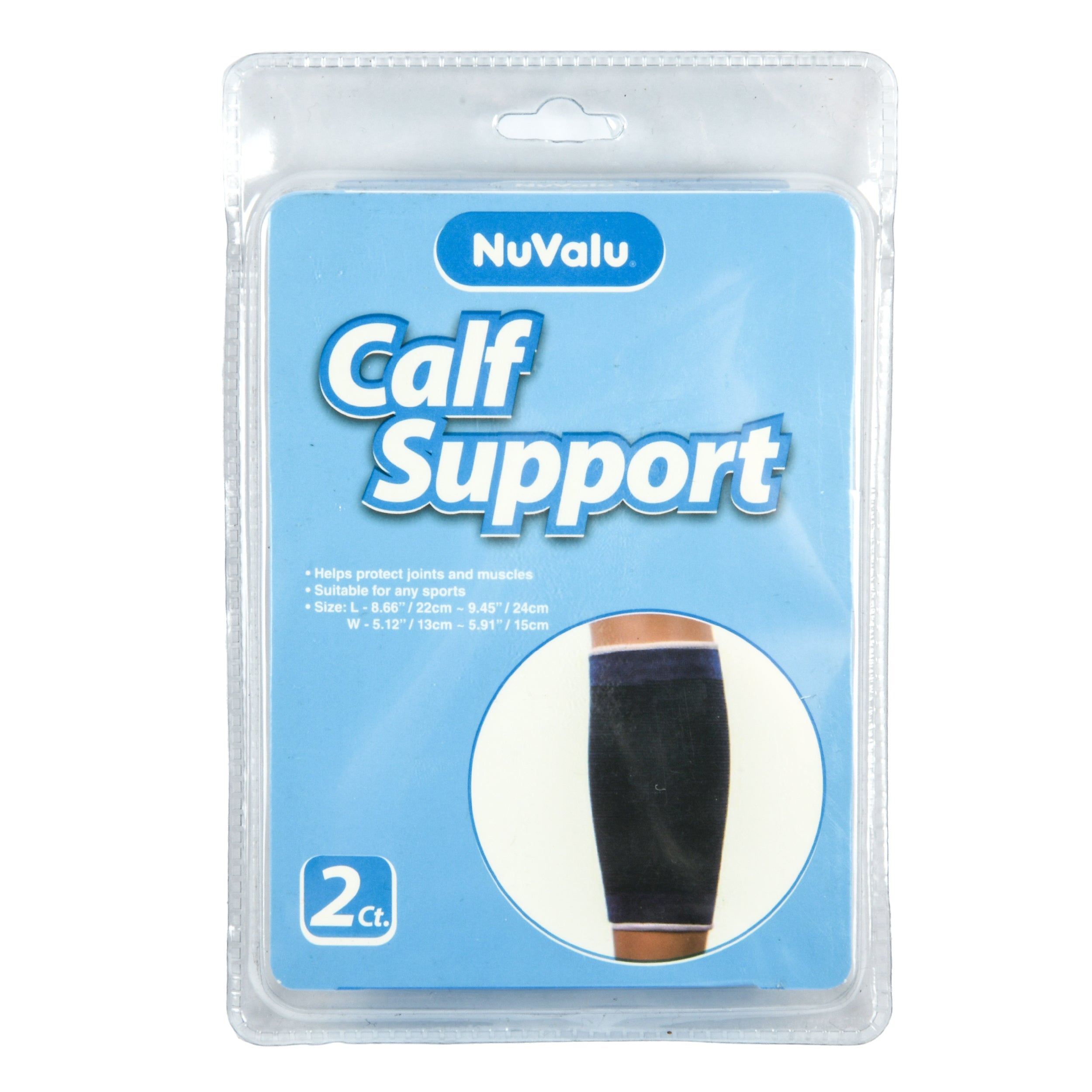 Nuvalu Elastic Support Calf 2Pc W/Blister (24 Pack)