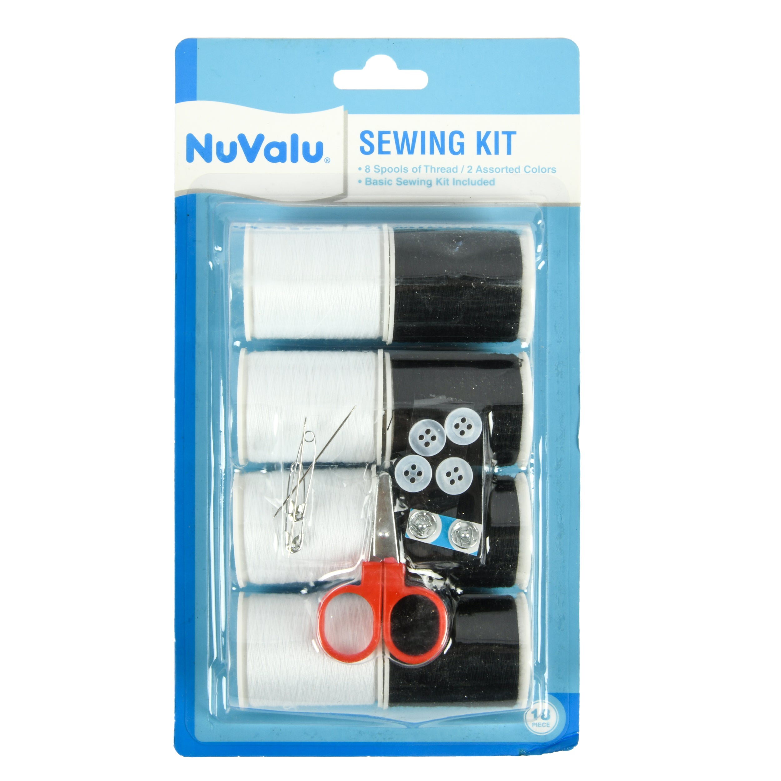 Nuvalu Sewing Thread 8Pcs Kit W/Blk & Wht (24 Pack)