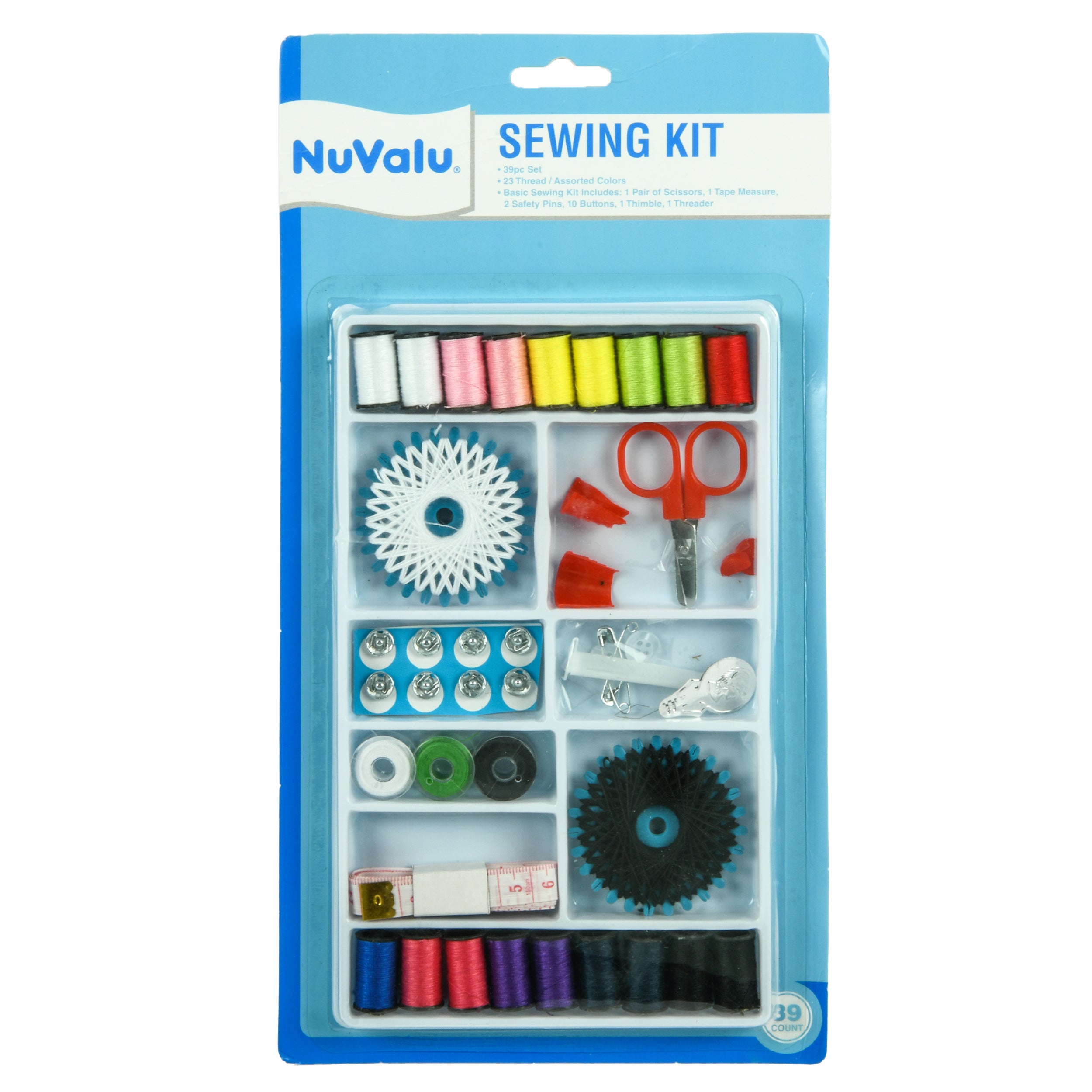 Nuvalu Sewing Thread 39Pcs Set W/Asst Colors (24 Pack)