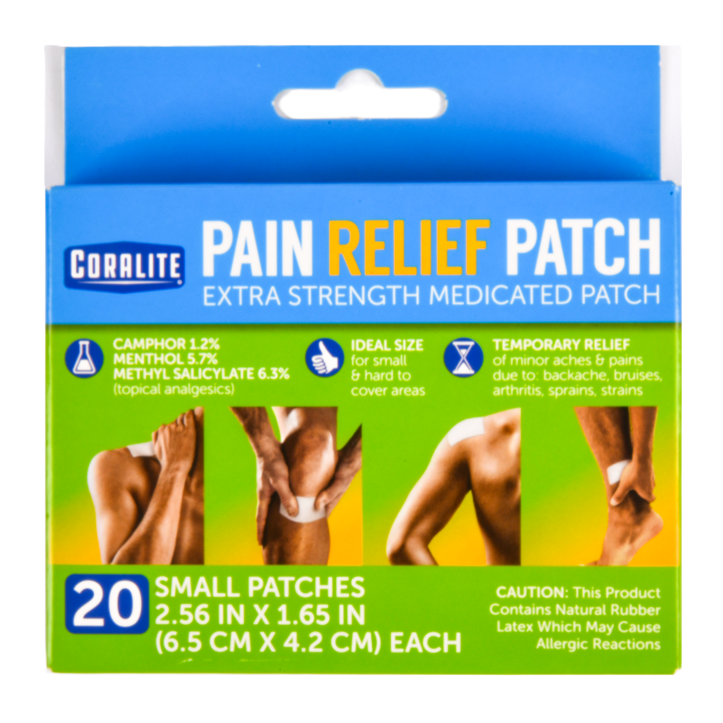 Coralite extra strength pain relief patch medicated topical analgesic patches 20 count box