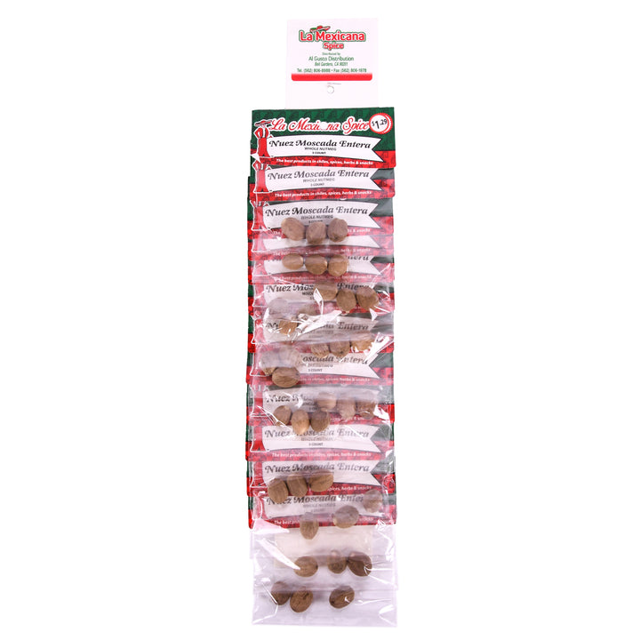 La Mexicana whole nutmeg spice individual packets bulk 12 pack for baking and cooking