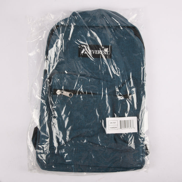 Everest navy blue backpack school and travel bag with front zipper pocket