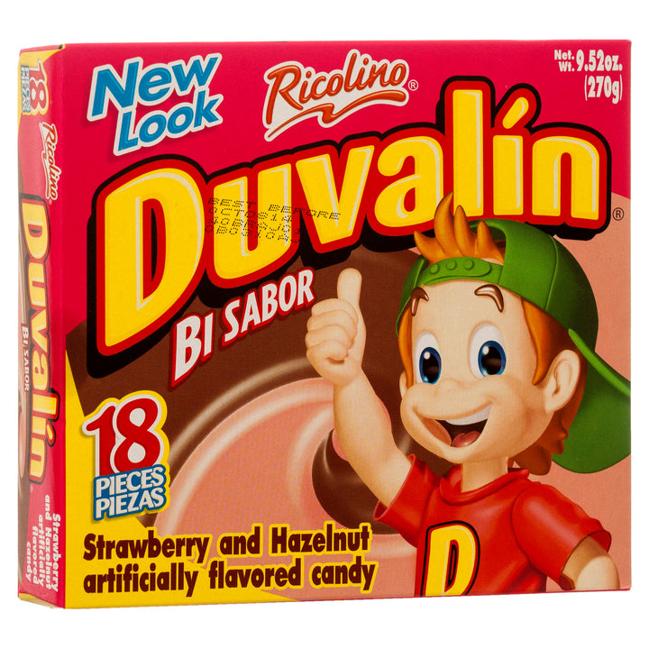 Duvalin Bi Sabor hazelnut and strawberry 18 count Mexican candy spread cups Ricolino