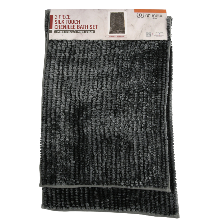2PC BATH MAT CHENILLE SET 17" X 24" & 18" X 28"(1 Count)