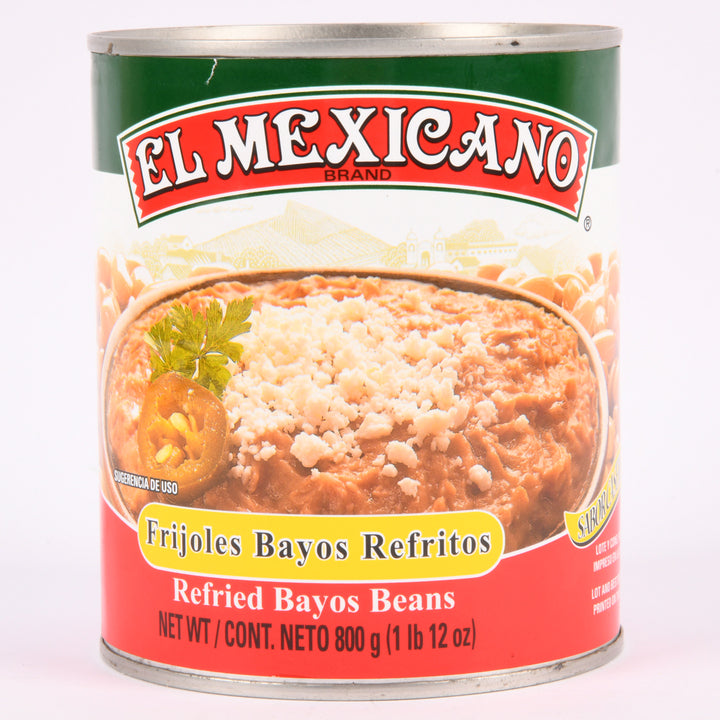 El Mexicano Refried Bayos Beans 28oz can – Frijoles Bayos Refritos for Mexican dishes
