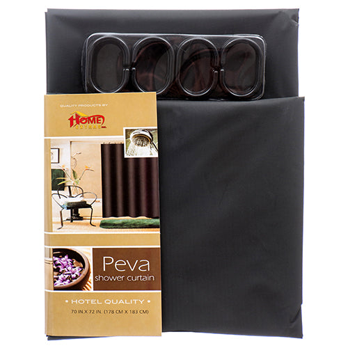SHOWER CURTAIN PEVA W/ 12 RINGS ASST CLRS #SIE-5(1 Count)