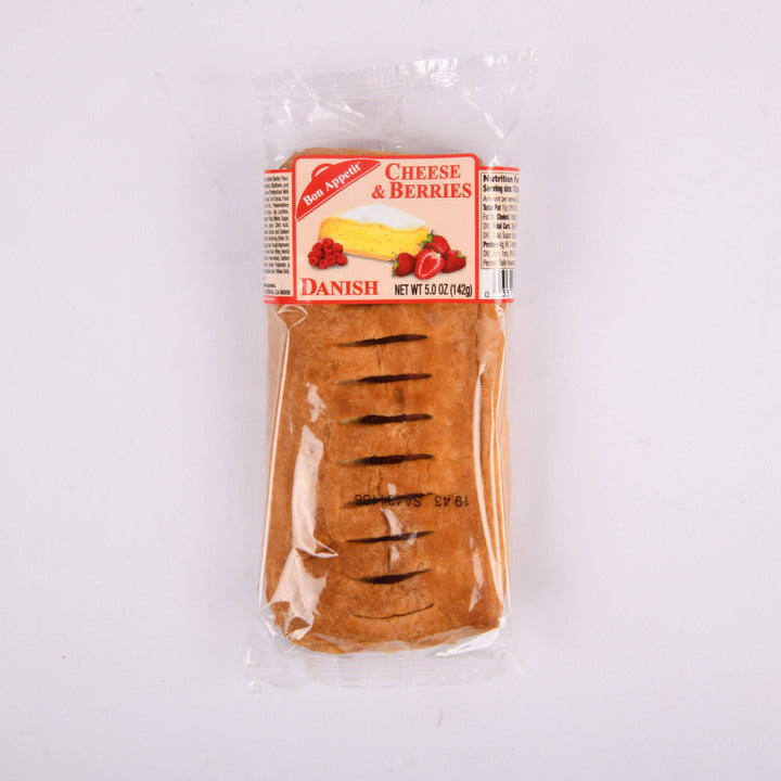 Bon Appetit cheese and berries danish 5oz individually wrapped bakery pastry with berry filling