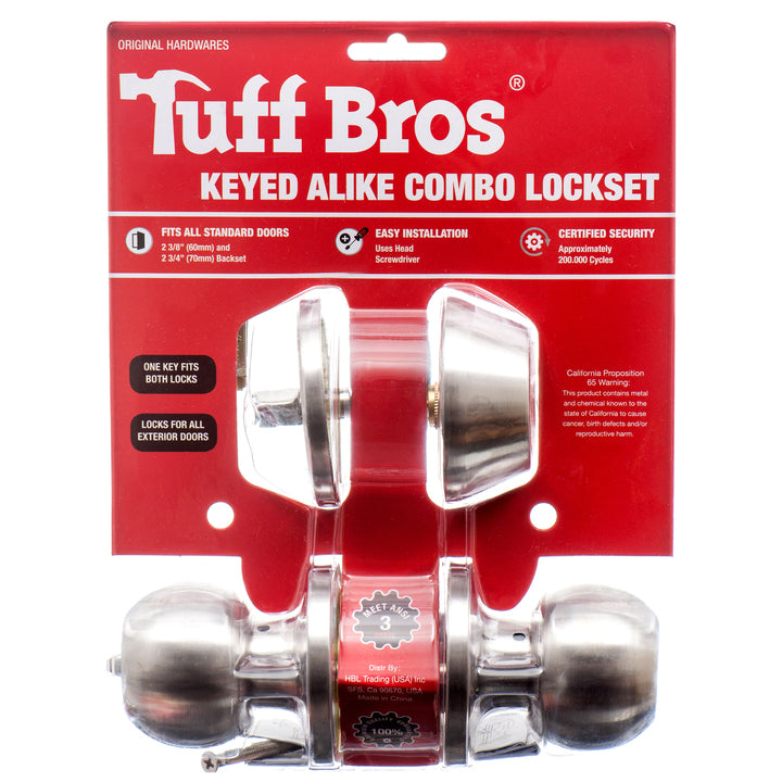LOCK ENTRY KNOB W/DEAD BOLT 2PC SET "3 GRADE" HIGH QUALITY(1 Count)