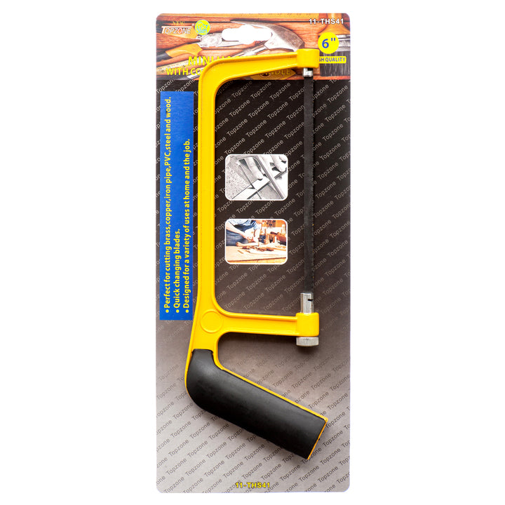 TOPZONE MINI HACK SAW 6" W/COMFORTABLE HANDLE(1 Count)