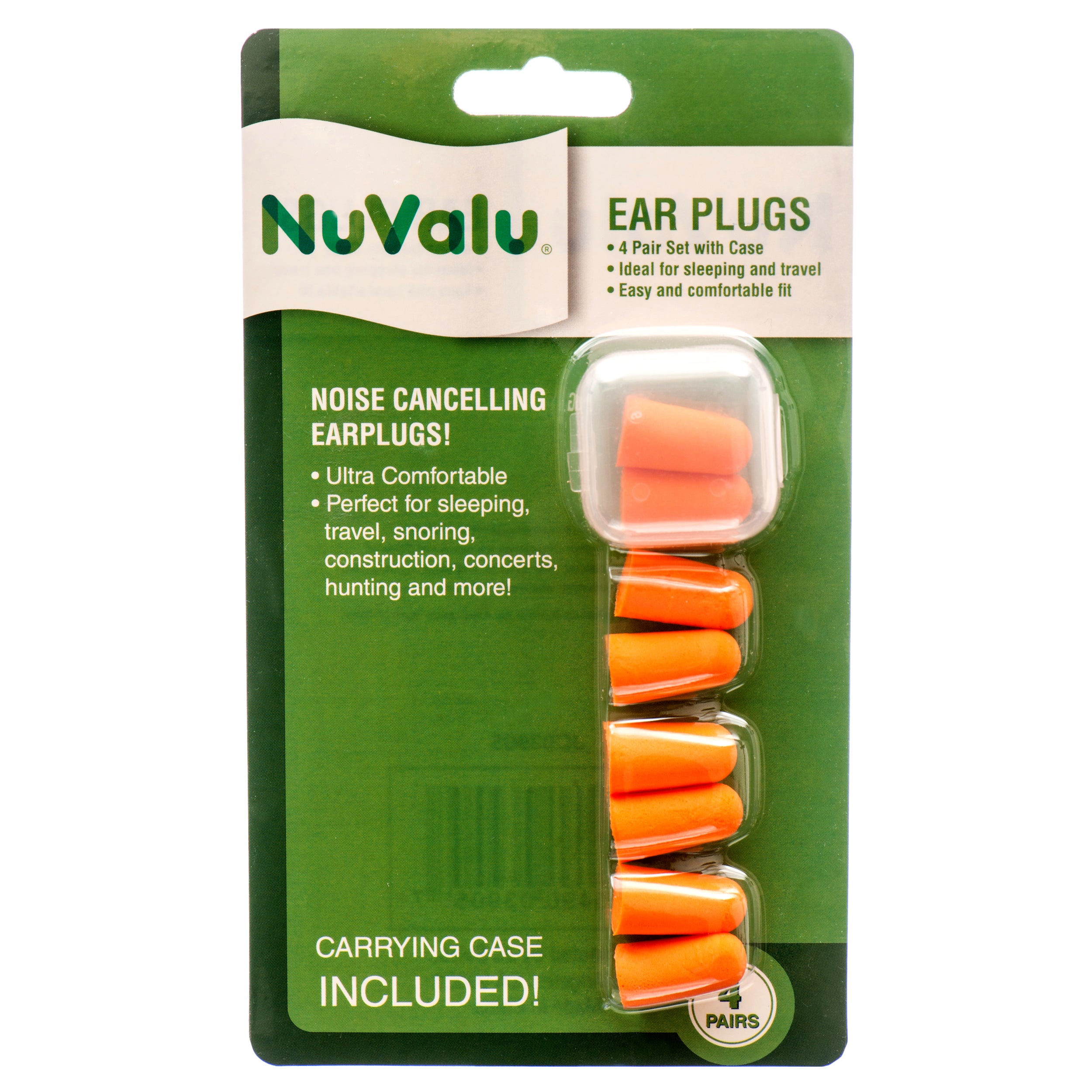 Nuvalu Ear Plug 4 Pair & 1 Case Set (Pack Of 1)