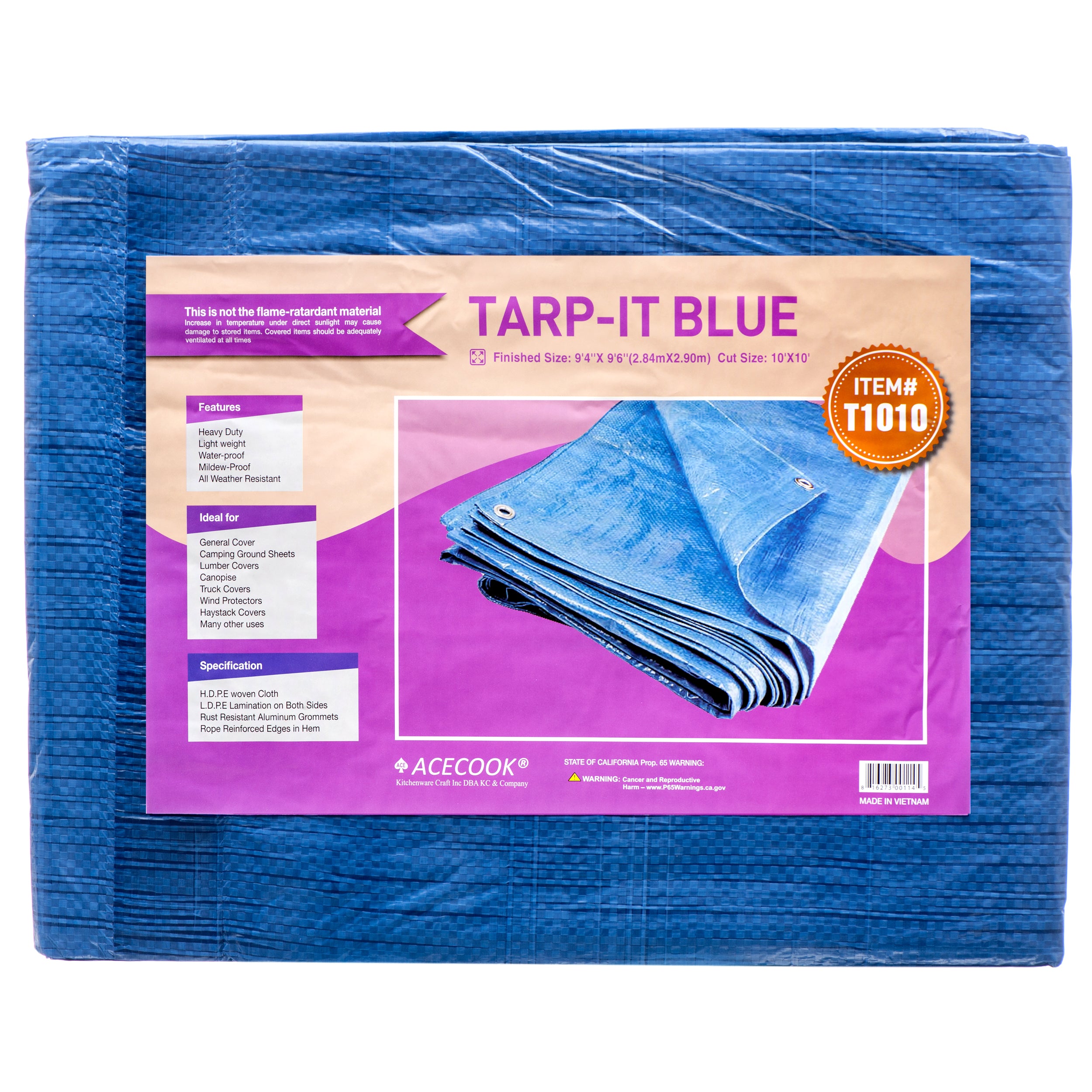 Tarpaulin 10 X 10 Blue #T1010 (Pack Of 1)