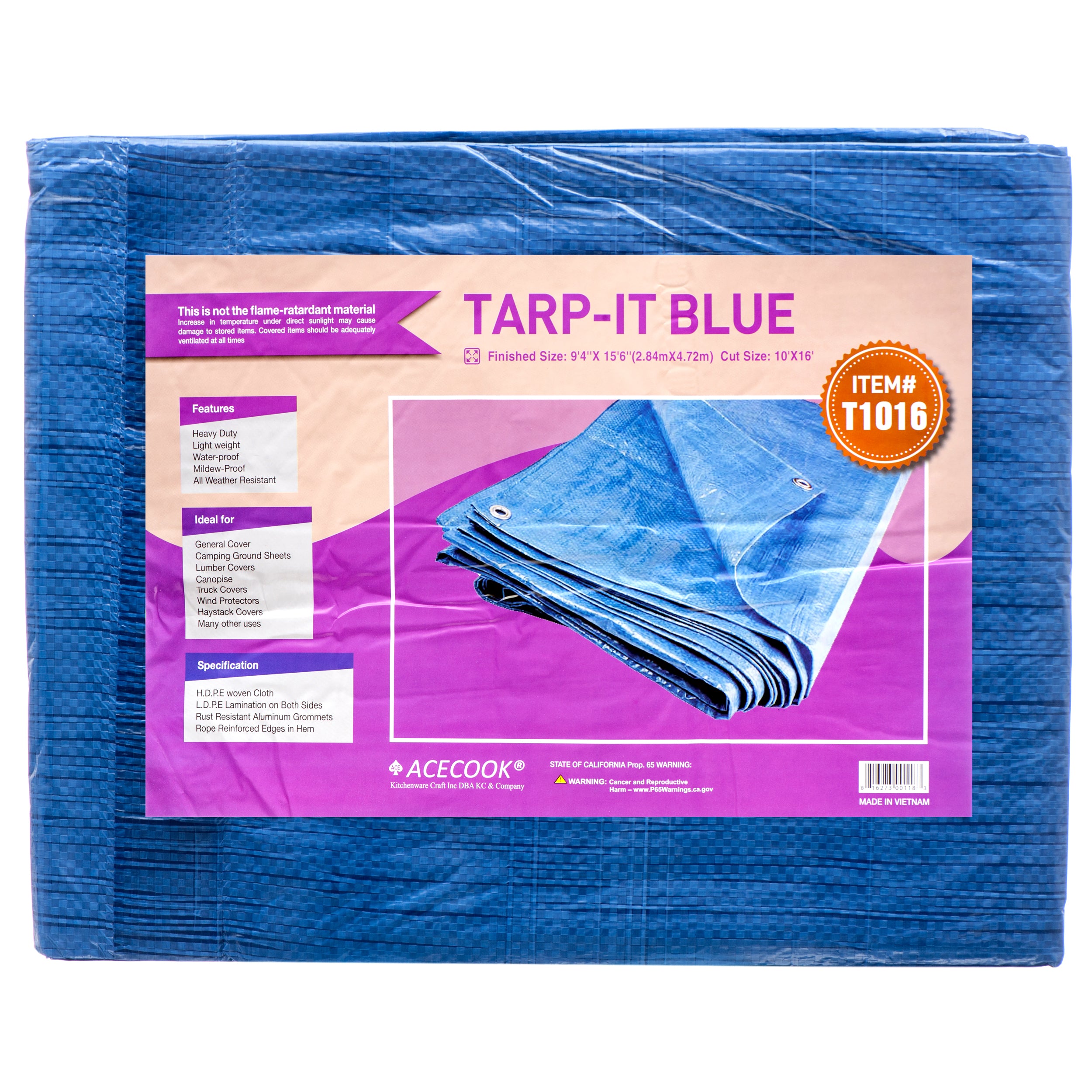 Tarpaulin Blue 10X16 #T1016 (1 Pack)
