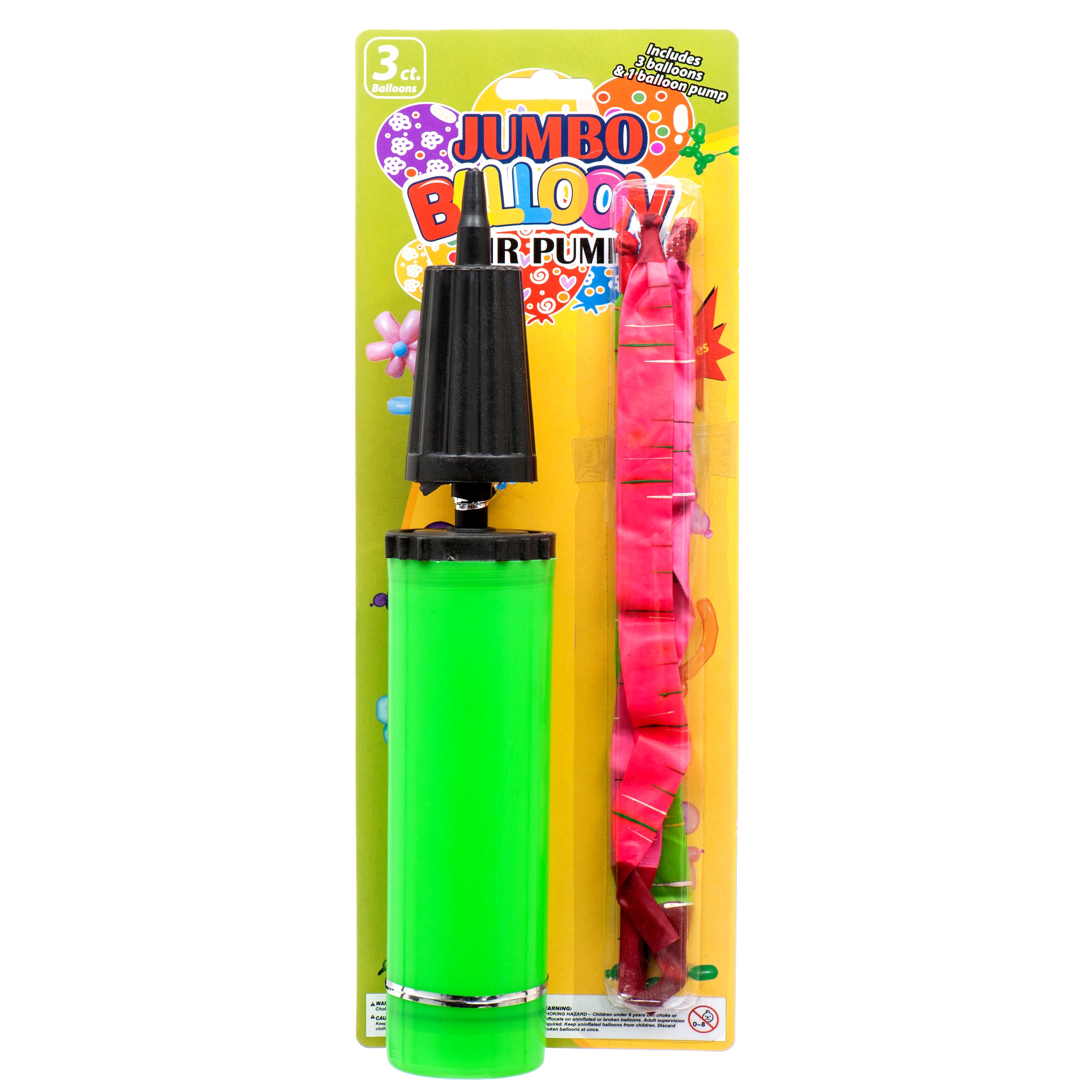 Jumbo Balloons w/ Air Pump (24 Pack)