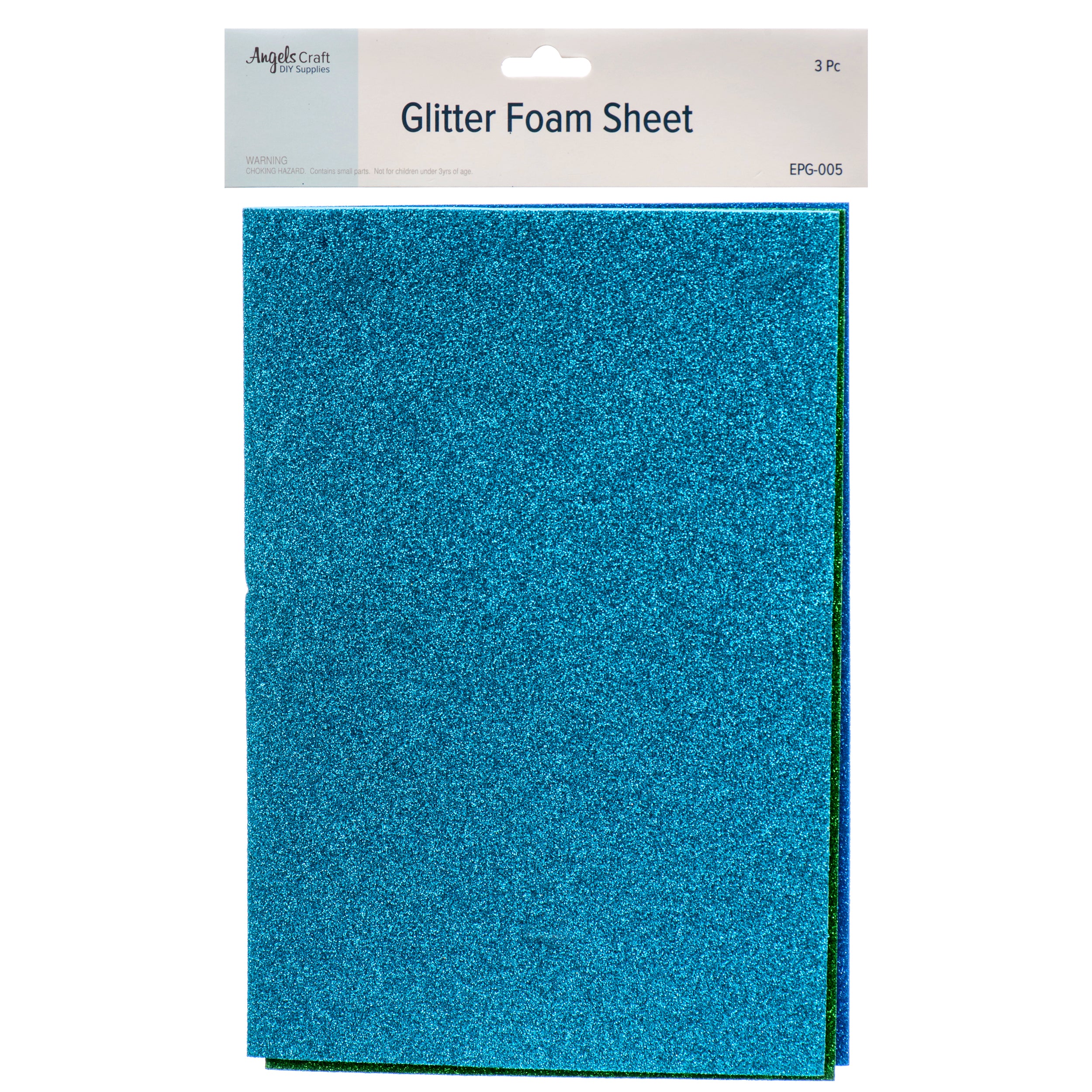 Angels Craft Foam Sheet 8" X 11 5/8" 3Ct Glitter Asst (12 Pack)