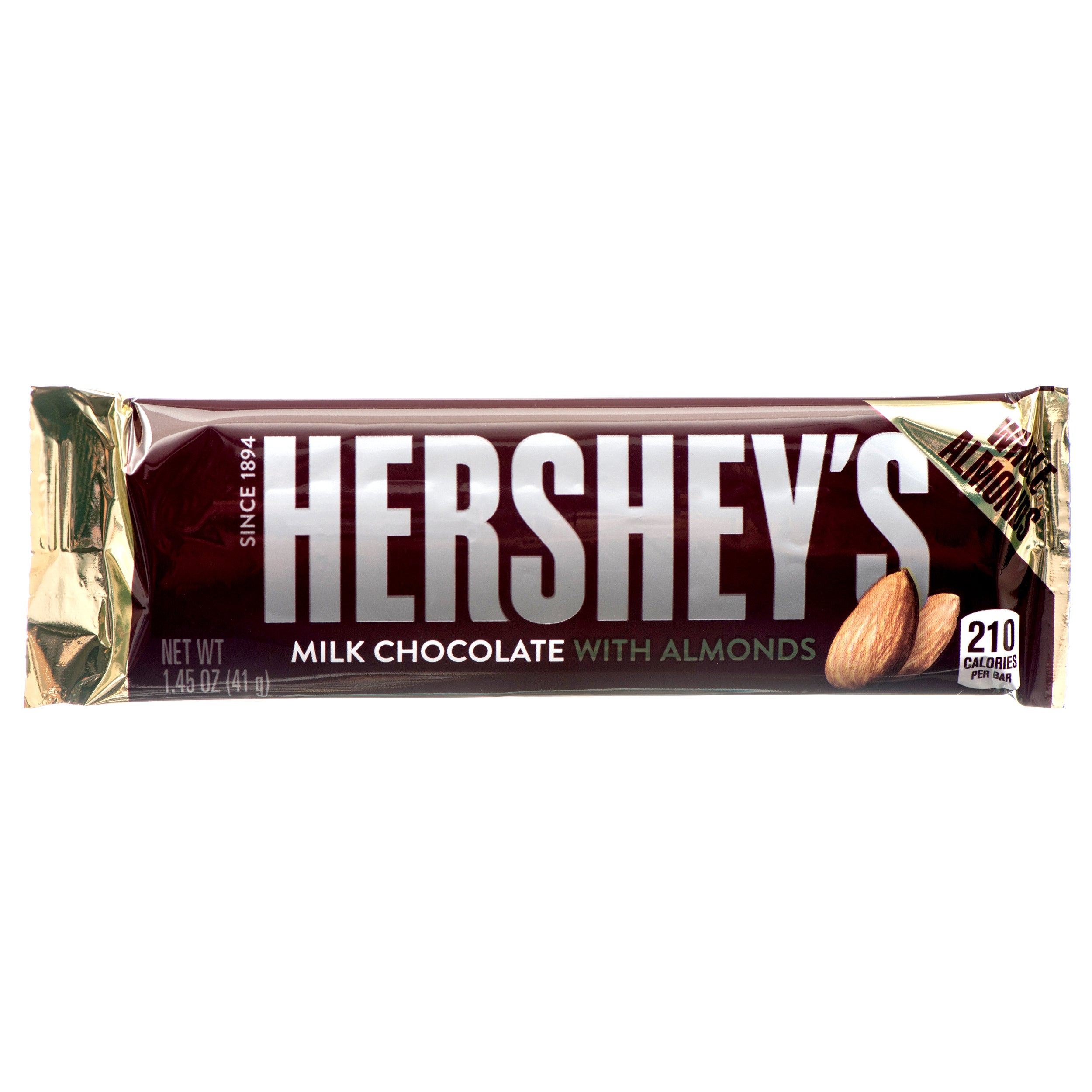 Hershey Milk Chocolate Bar w/ Almonds, 1.4 oz (36 Pack)
