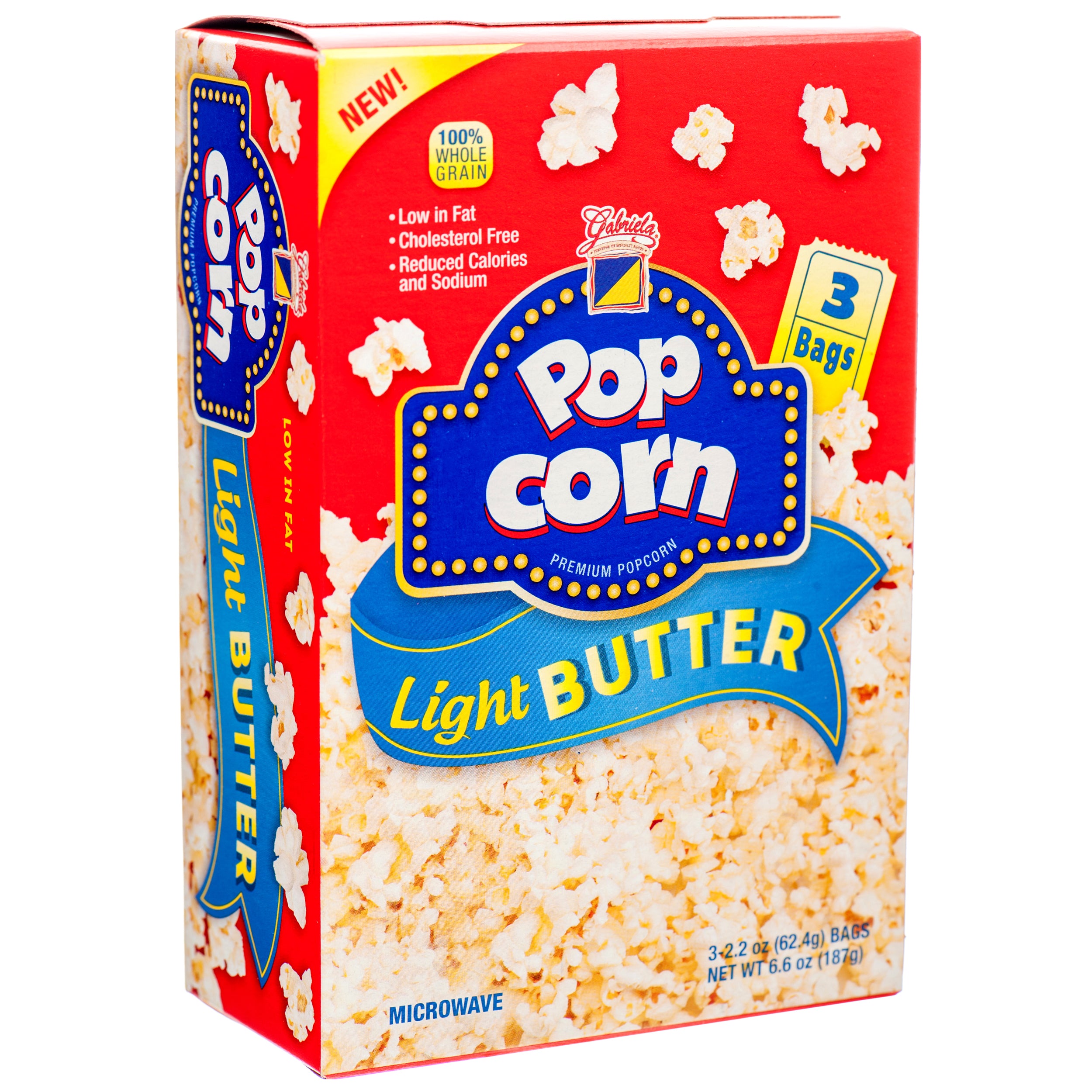 Gabriela Instant Popcorn, Light Butter, 3 Count (12 Pack)