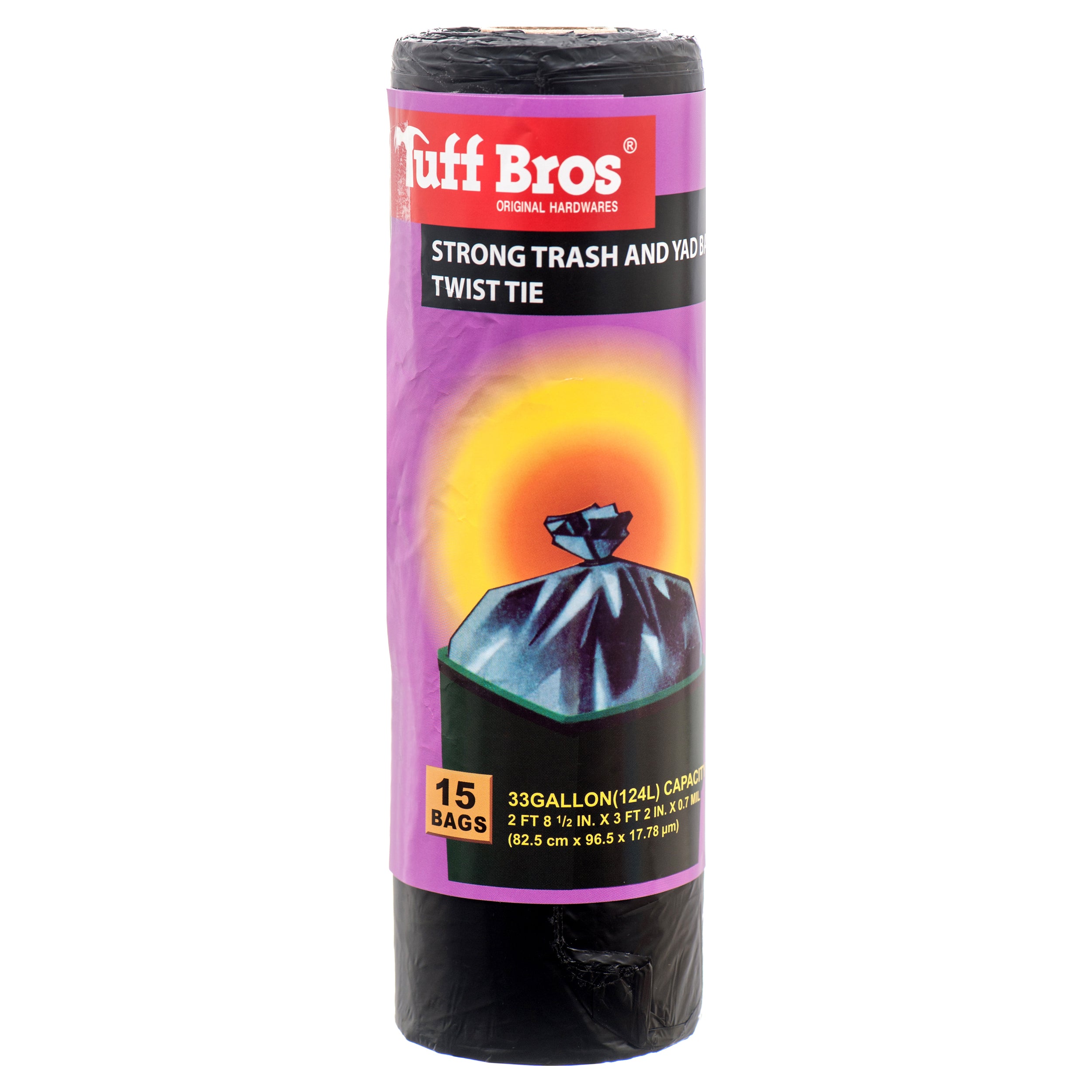 Tuff Bros Trash & Yad Bags W/Twist Tie (24 Pack)