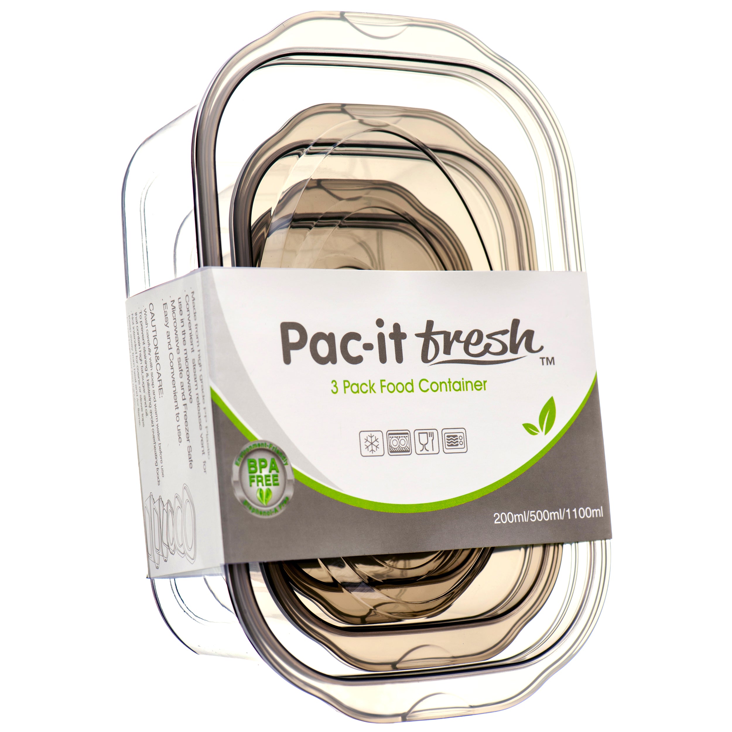 Plastic Food Container Rectangle 3 Pcs Set 1 (48 Pack)