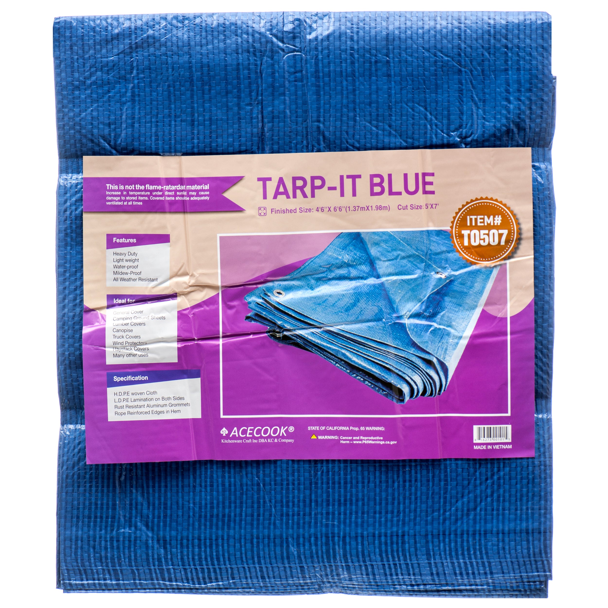 Tarpaulin 5 X 7 Blue #T0507 (Pack Of 1)