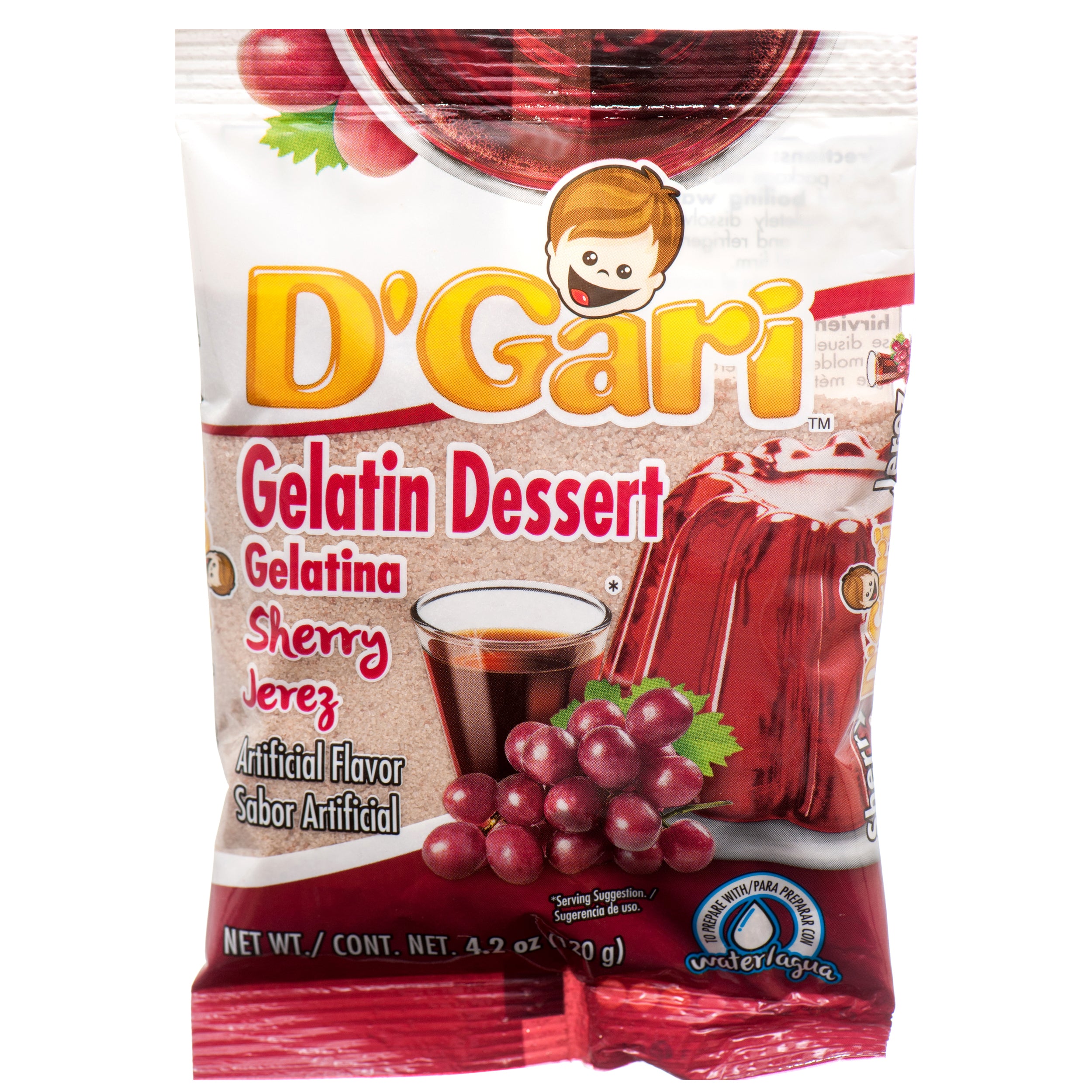 D'Gari Gelatin Dessert, Sherry, 4.2 oz (24 Pack)