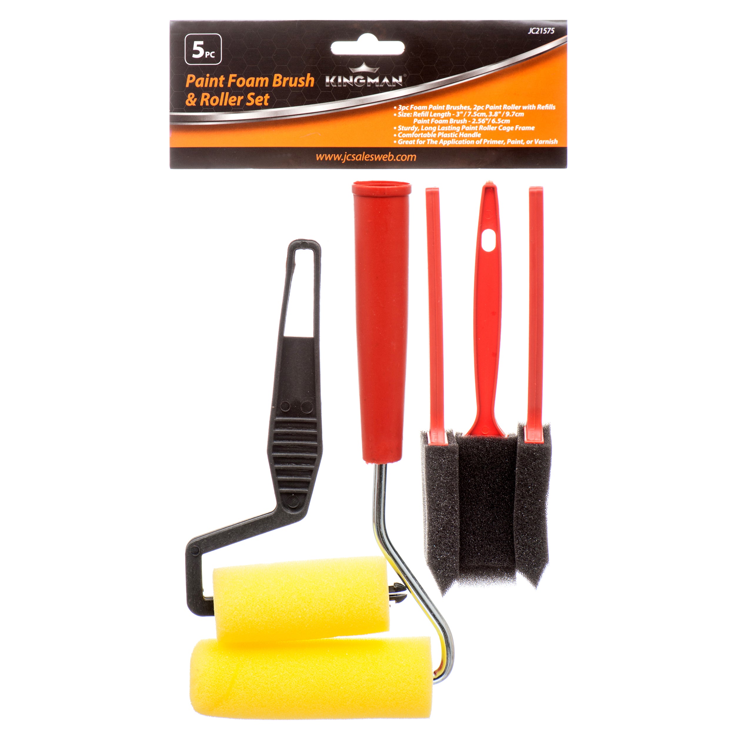 Kingman Paint Foam Brush & Roller Set 5Pcs (Pack Of 1)