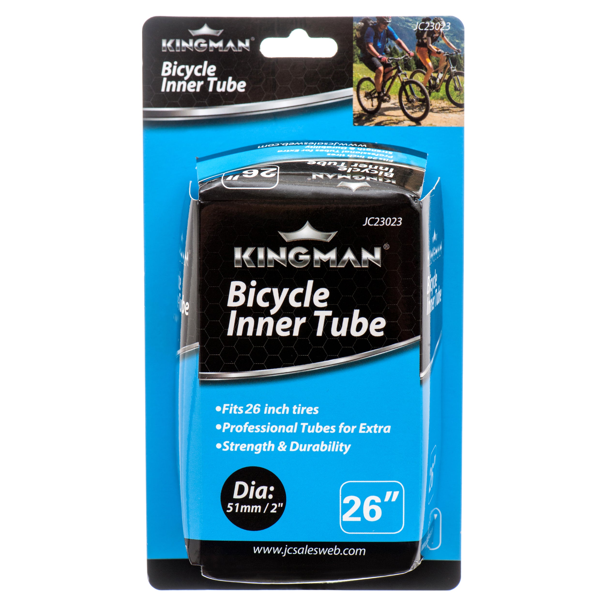 Kingman Bicycle Inner Tube, 26" x 51mm (24 Pack)