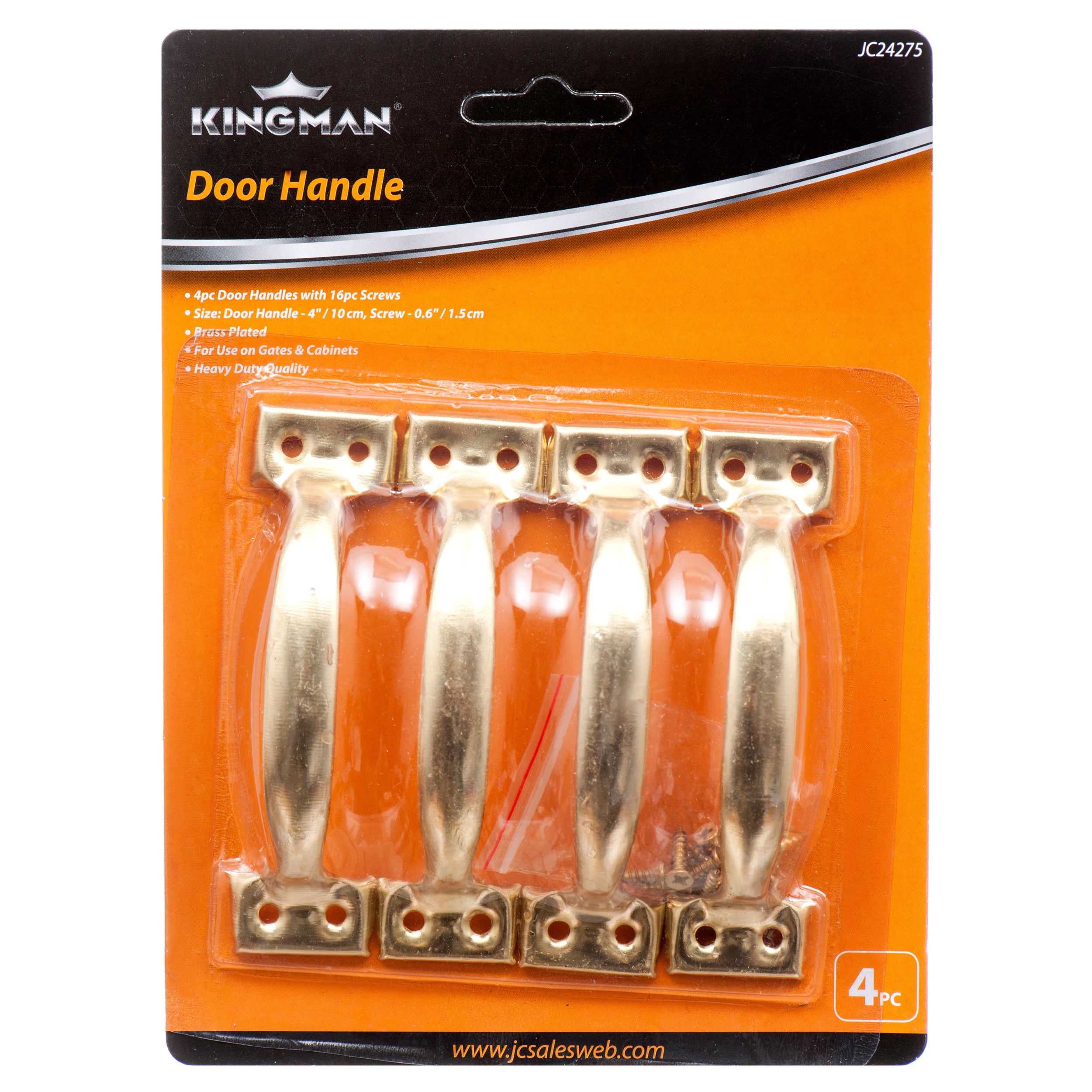 Kingman Door Handles 4"4Pc Brass&Chromed W/16Pc (Pack Of 1)