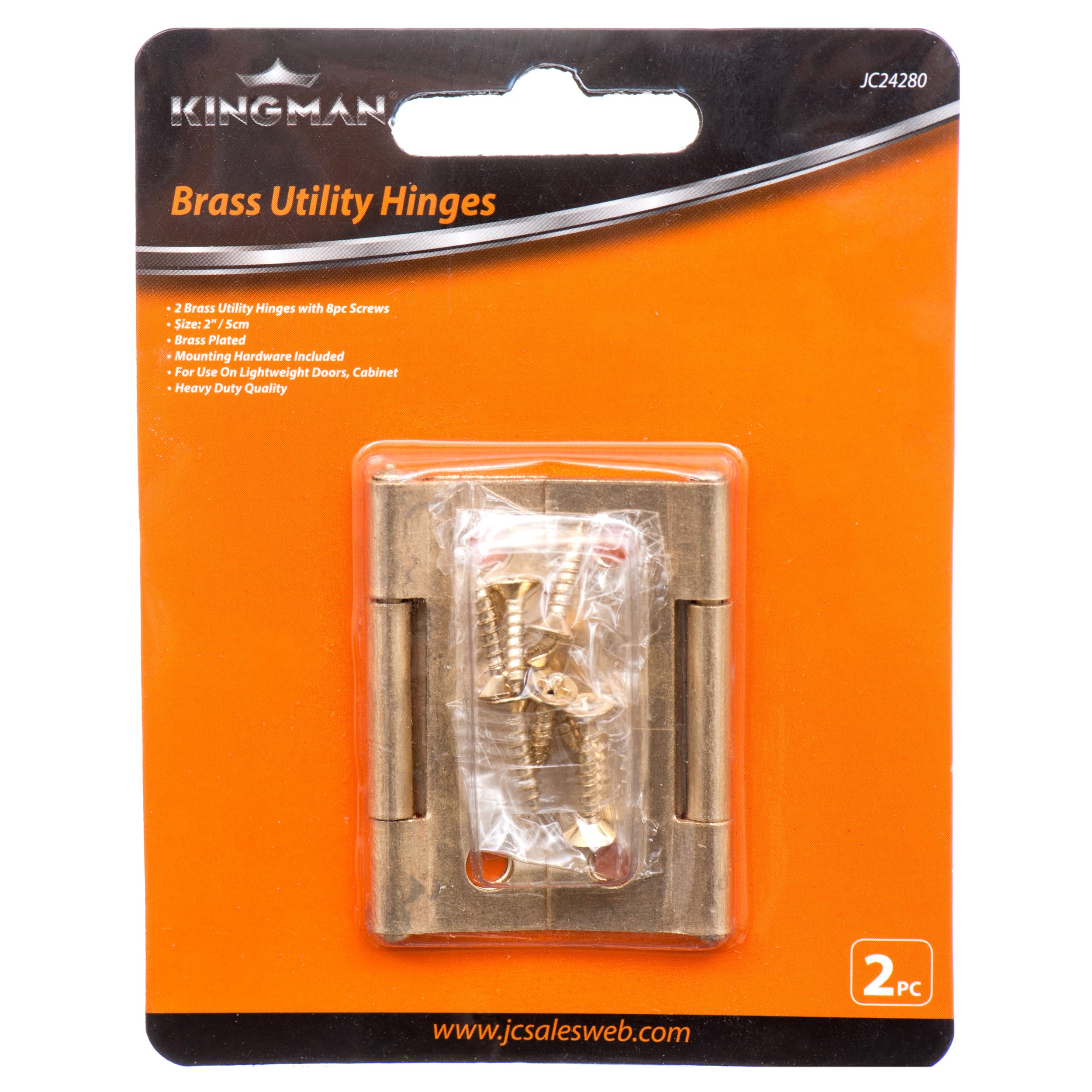 Kingman Brass Hinge 2" 2Pc (Pack Of 1)