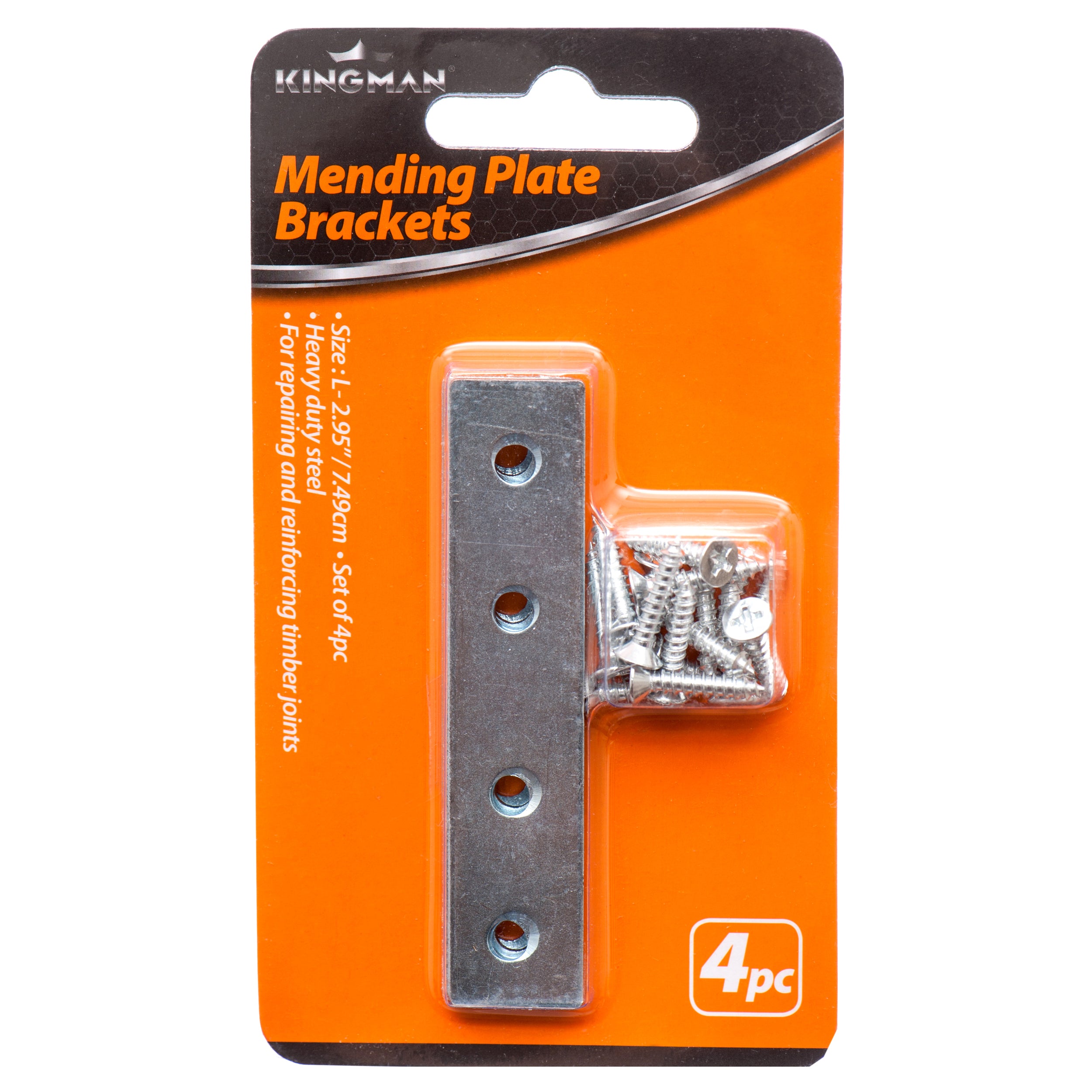 Kingman Mending Plate Bracket 2.95" 4Pc (Pack Of 1)